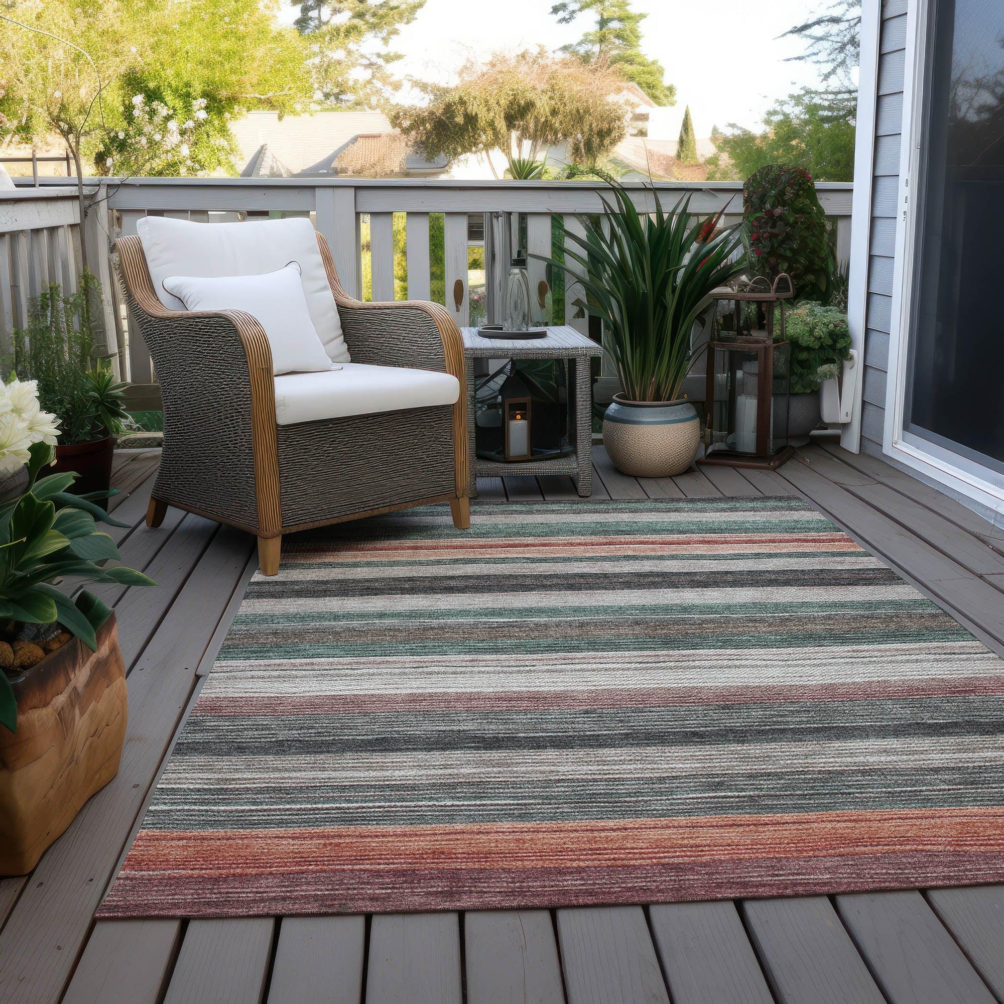 Addison Rugs Elyn Blue Washable Indoor-Outdoor Rug