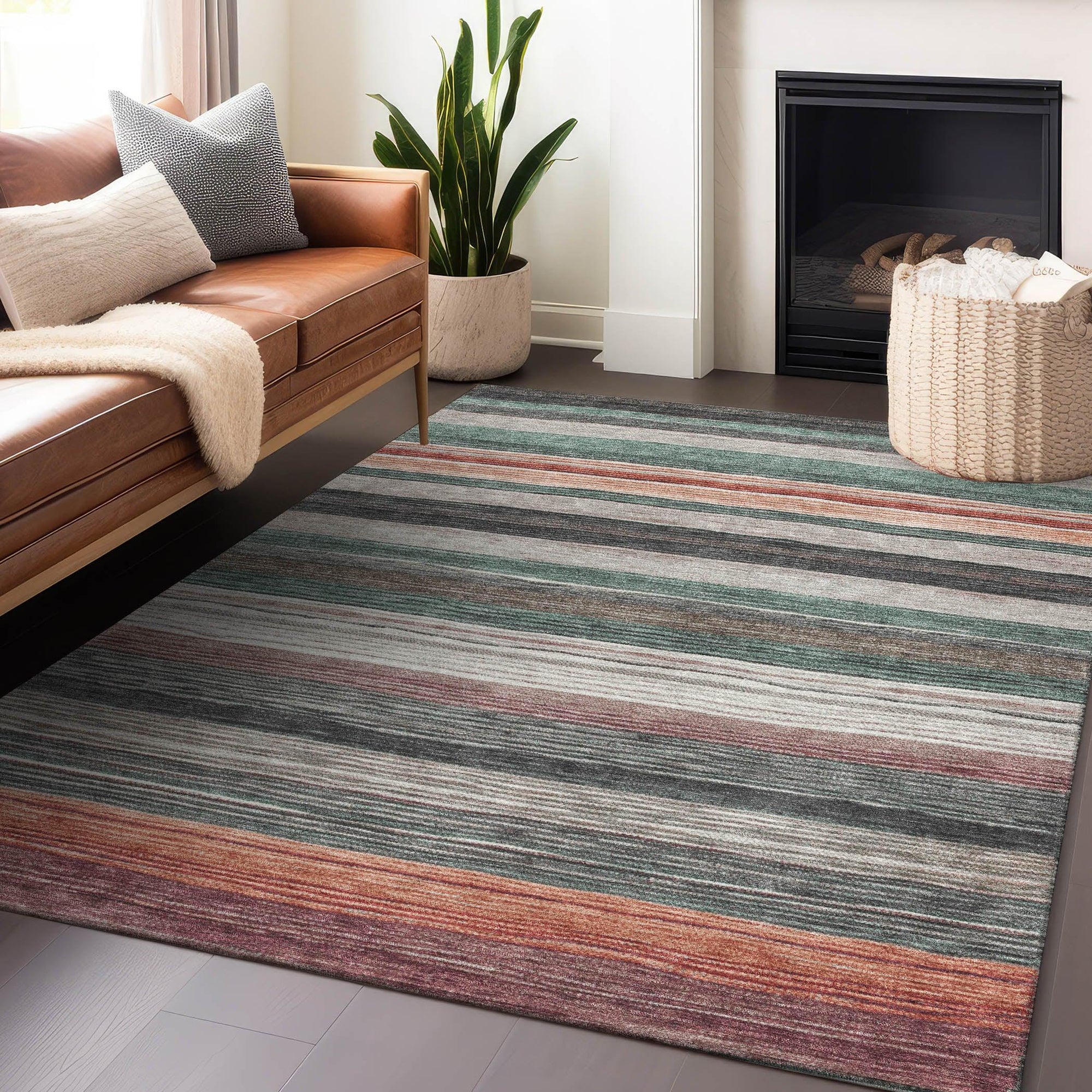 Addison Rugs Elyn Blue Washable Indoor-Outdoor Rug