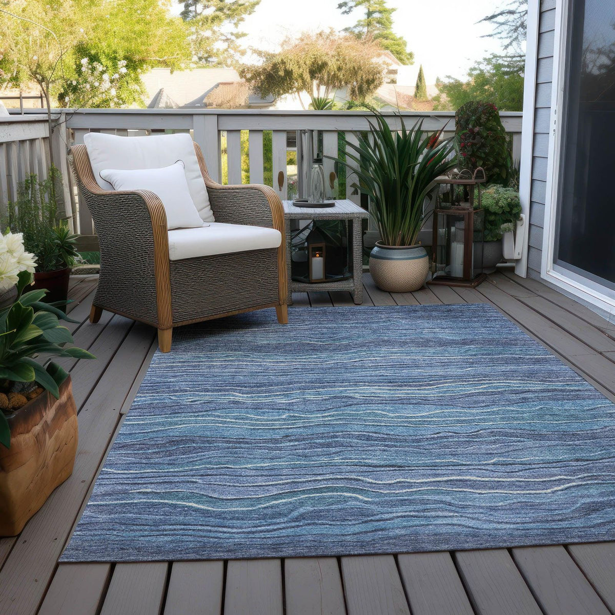 Addison Rugs Faerain Blue Washable Indoor-Outdoor Rug