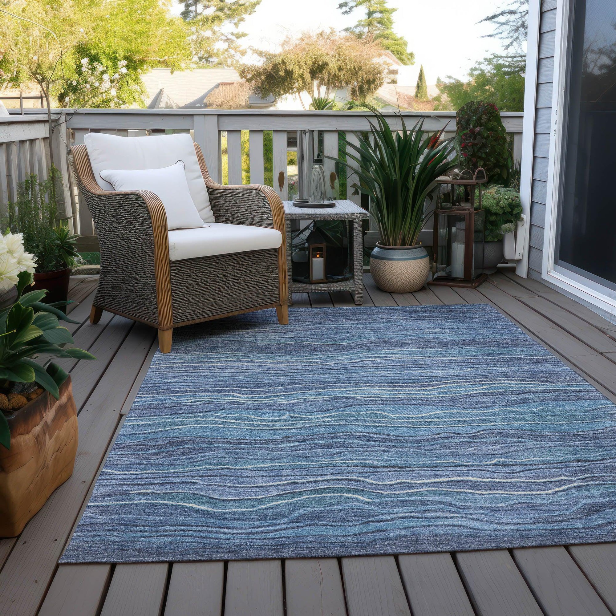 Addison Rugs Faerain Blue Washable Indoor-Outdoor Rug