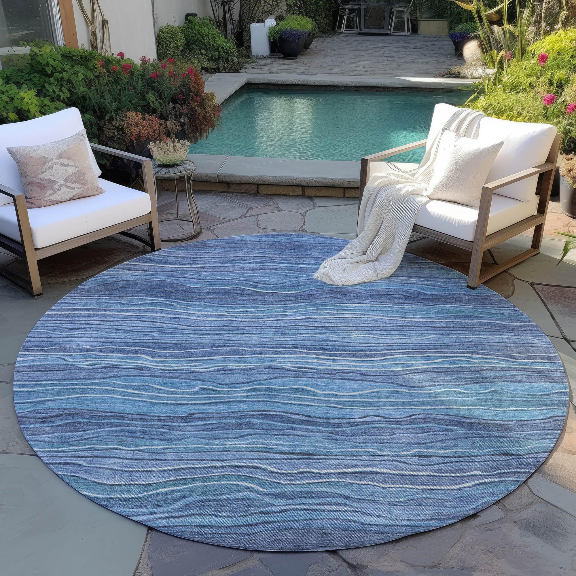 Addison Rugs Faerain Blue Washable Indoor-Outdoor Rug