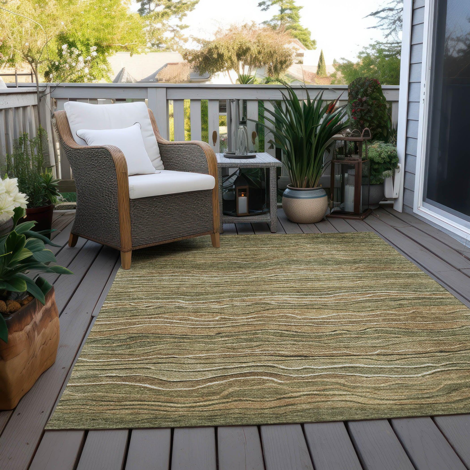Addison Rugs Faerain Green Washable Indoor-Outdoor Rug