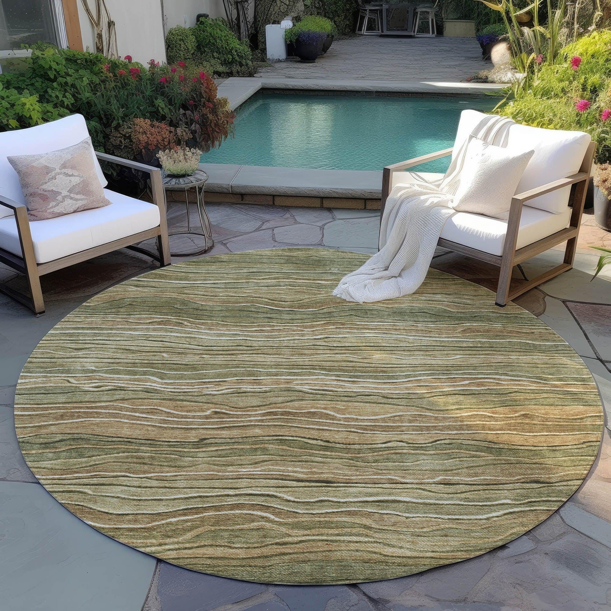 Addison Rugs Faerain Green Washable Indoor-Outdoor Rug