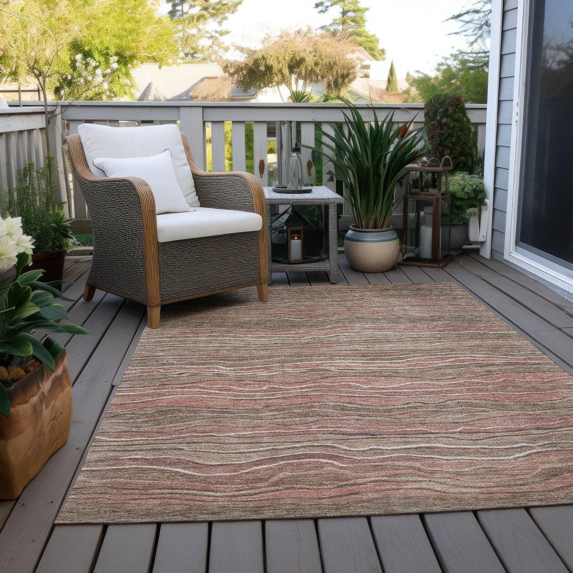 Addison Rugs Faerain Brown Washable Indoor-Outdoor Rug