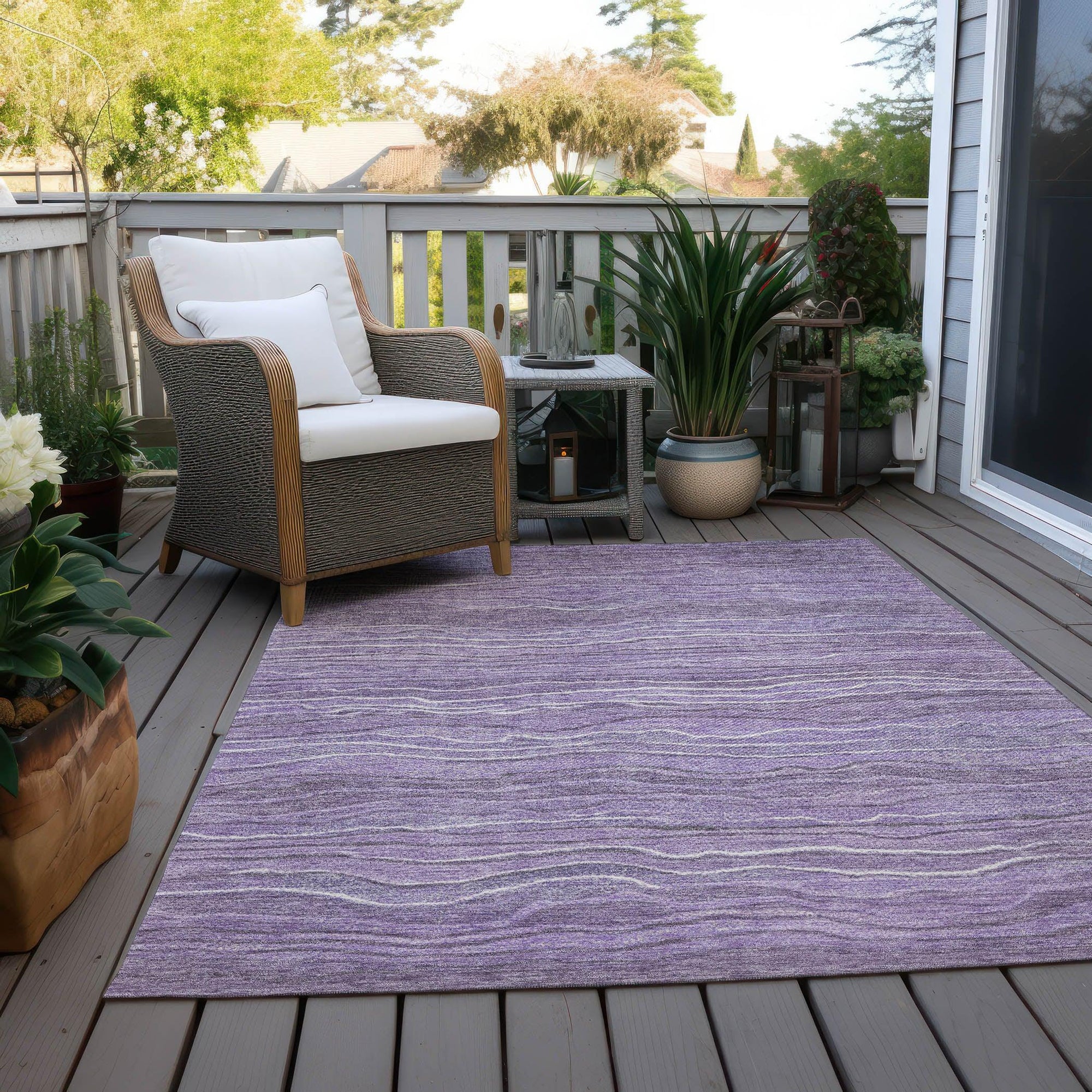 Addison Rugs Faerain Purple Washable Indoor-Outdoor Rug