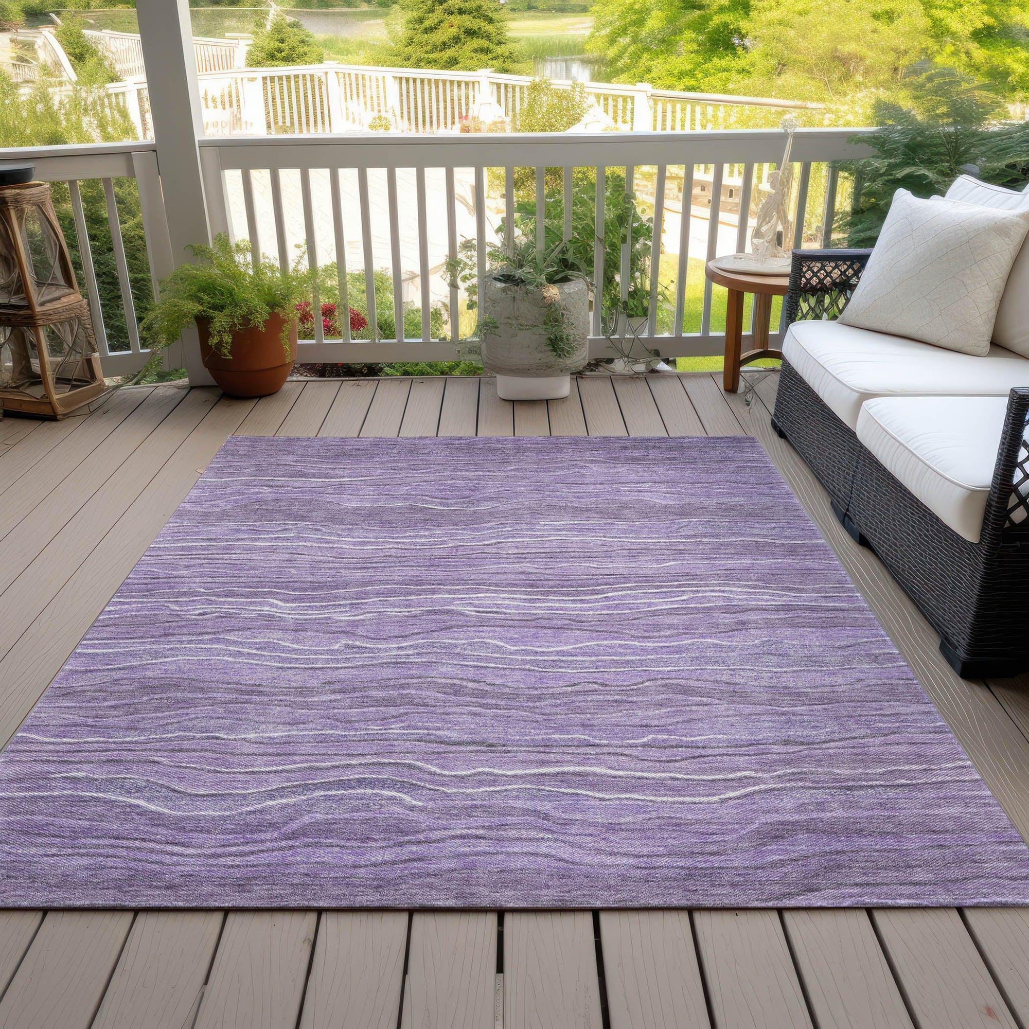 Addison Rugs Faerain Purple Washable Indoor-Outdoor Rug
