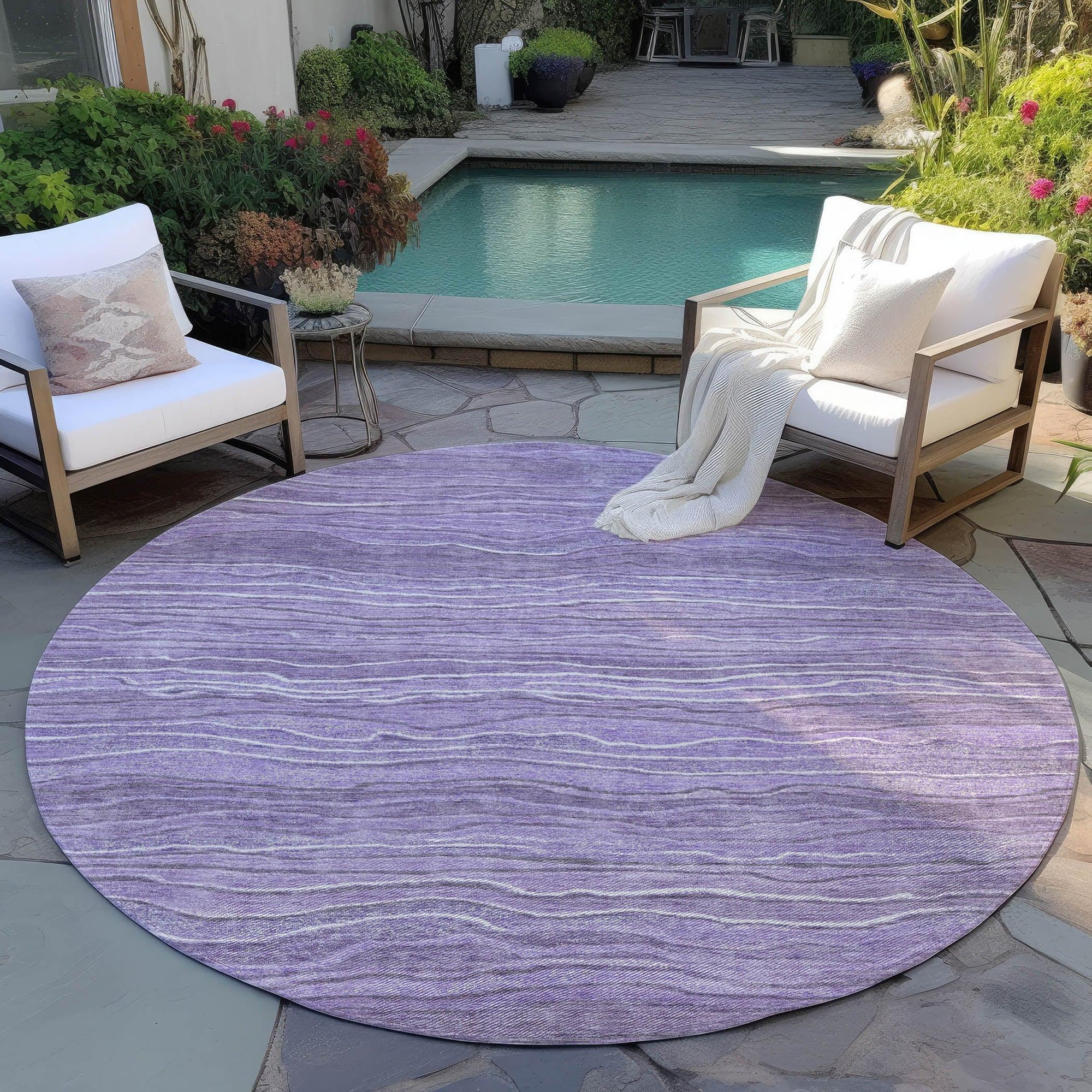 Addison Rugs Faerain Purple Washable Indoor-Outdoor Rug