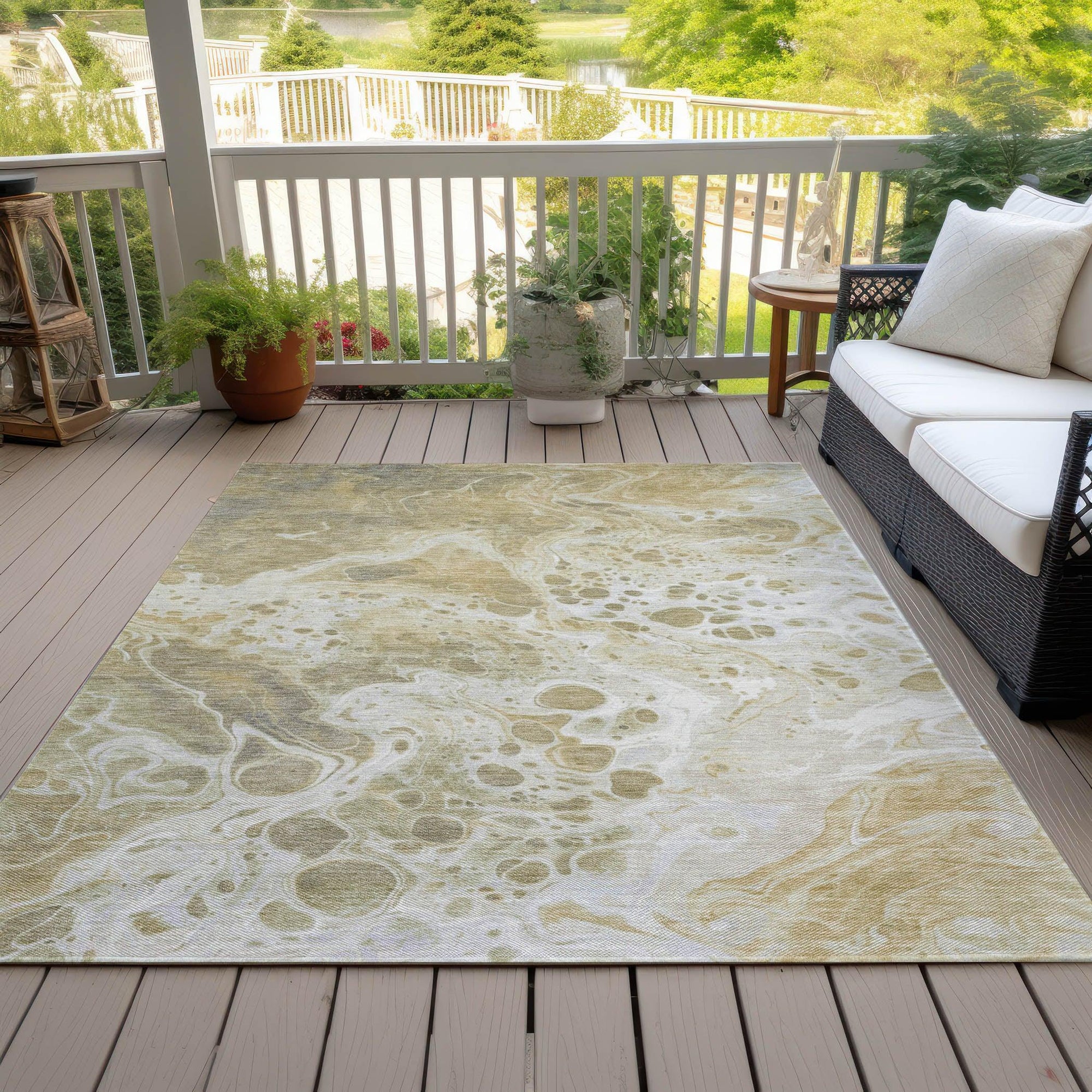 Addison Rugs Faerara Gold Washable Indoor-Outdoor Rug