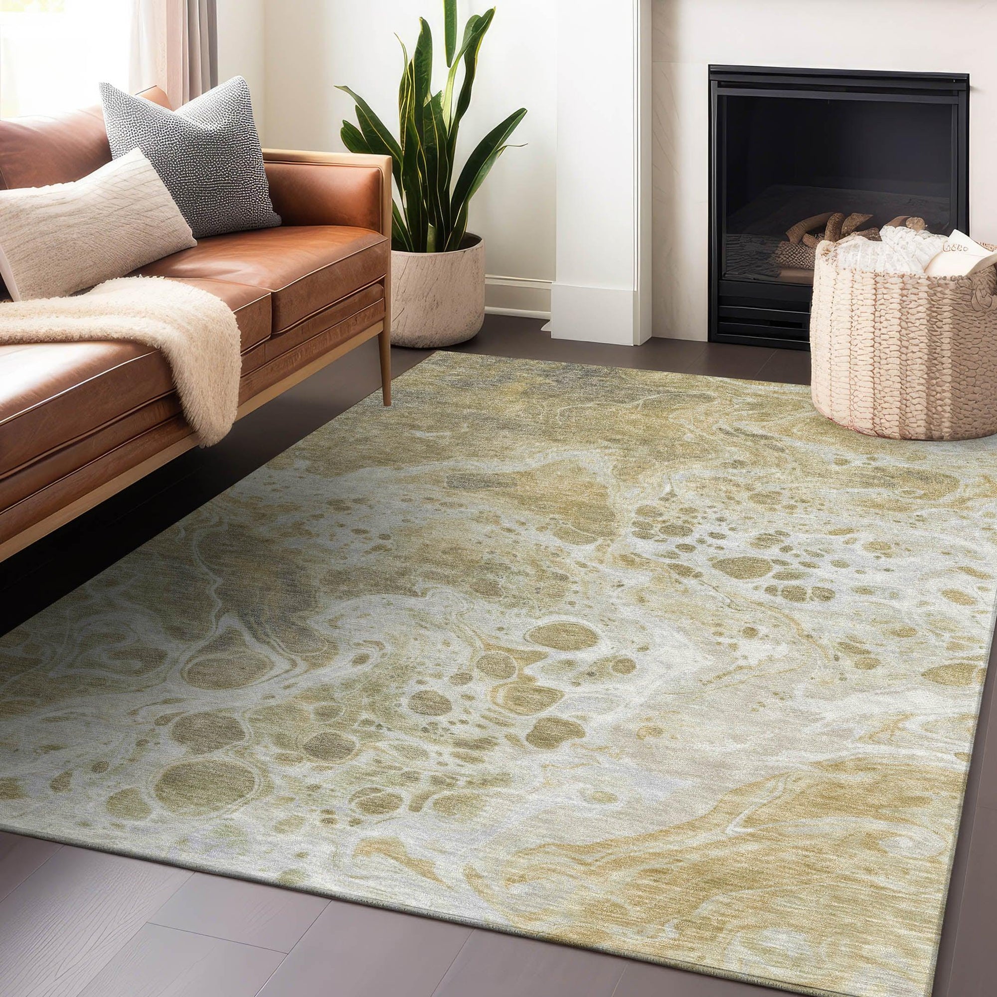 Addison Rugs Faerara Gold Washable Indoor-Outdoor Rug