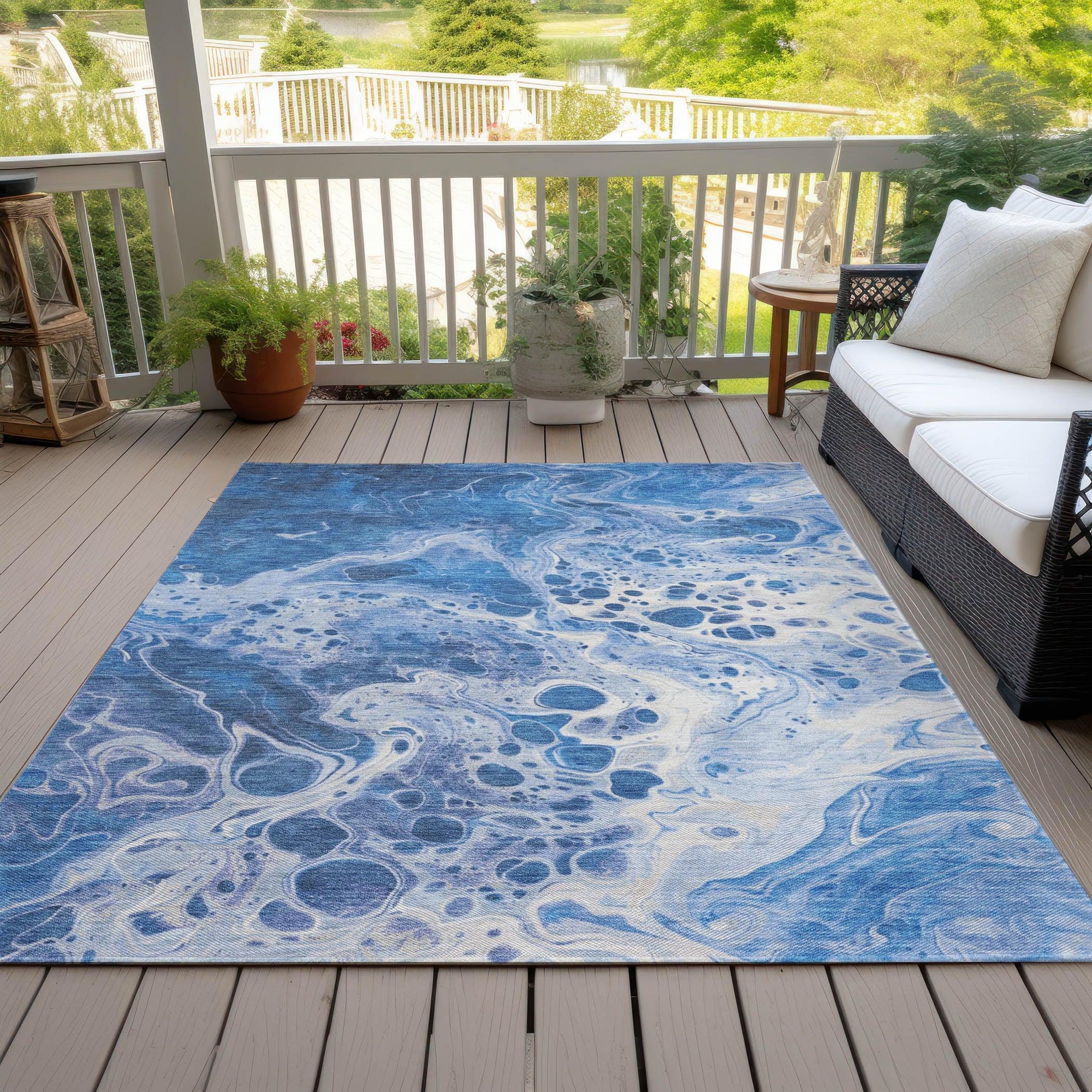 Addison Rugs Faerara Blue Washable Indoor-Outdoor Rug