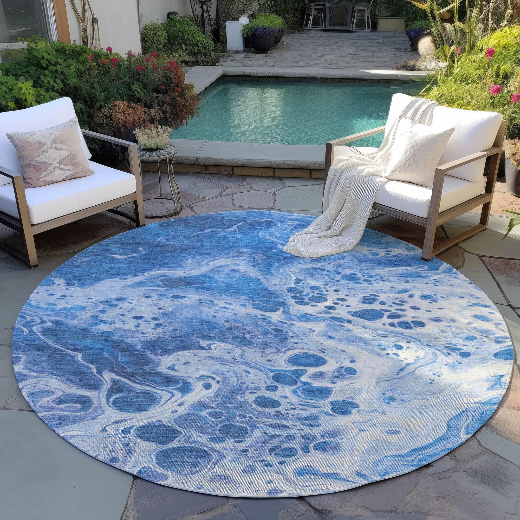 Addison Rugs Faerara Blue Washable Indoor-Outdoor Rug