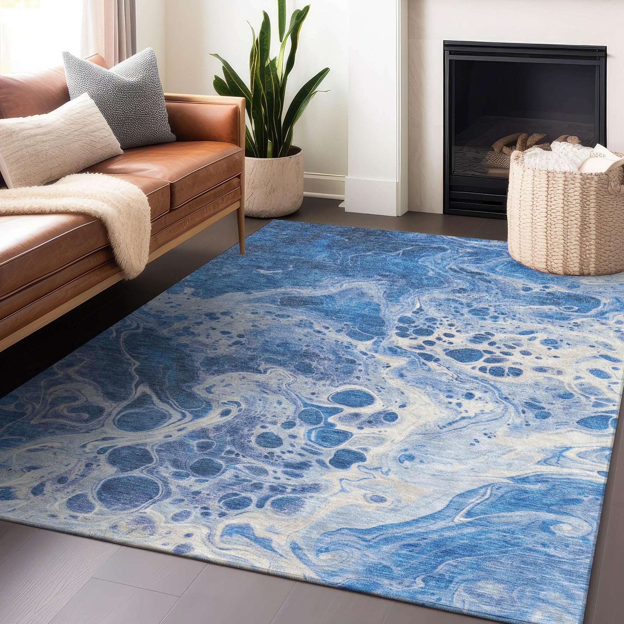 Addison Rugs Faerara Blue Washable Indoor-Outdoor Rug