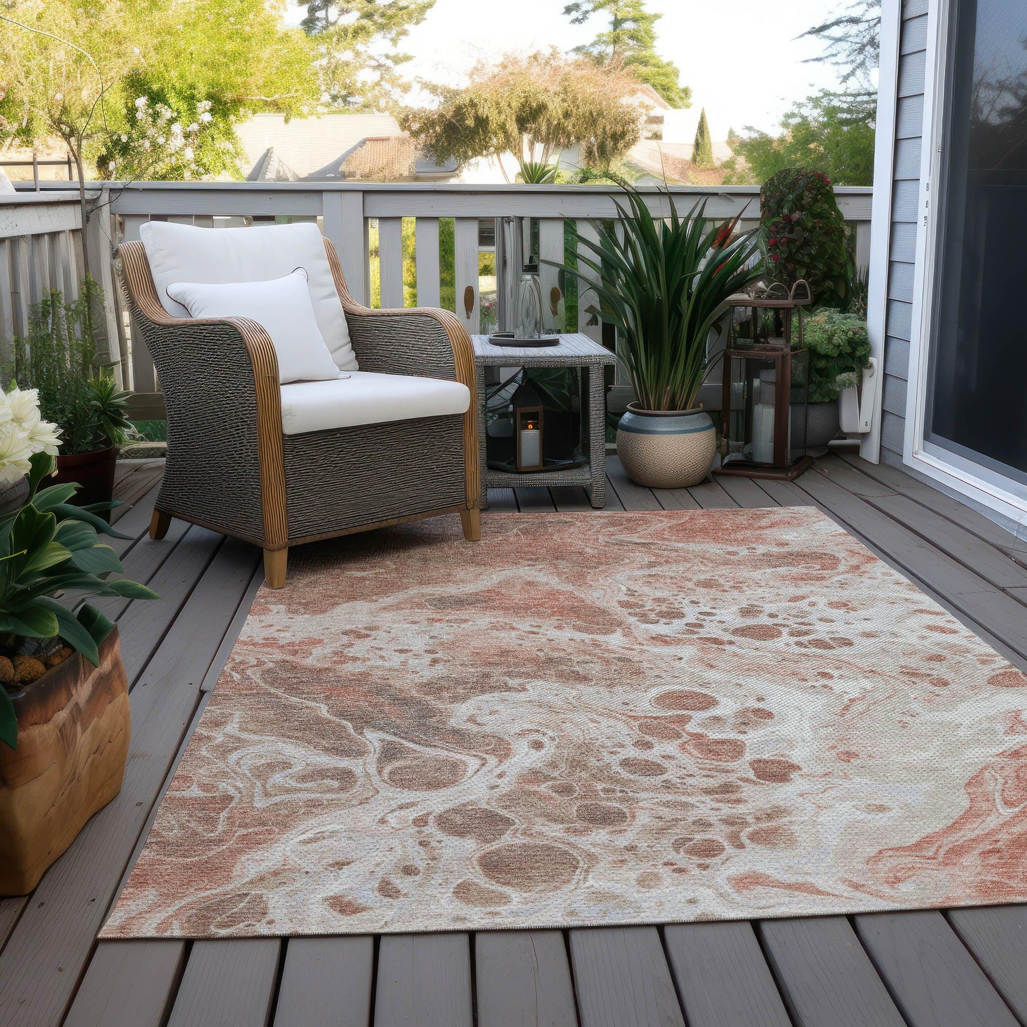 Addison Rugs Faerara Orange Washable Indoor-Outdoor Rug
