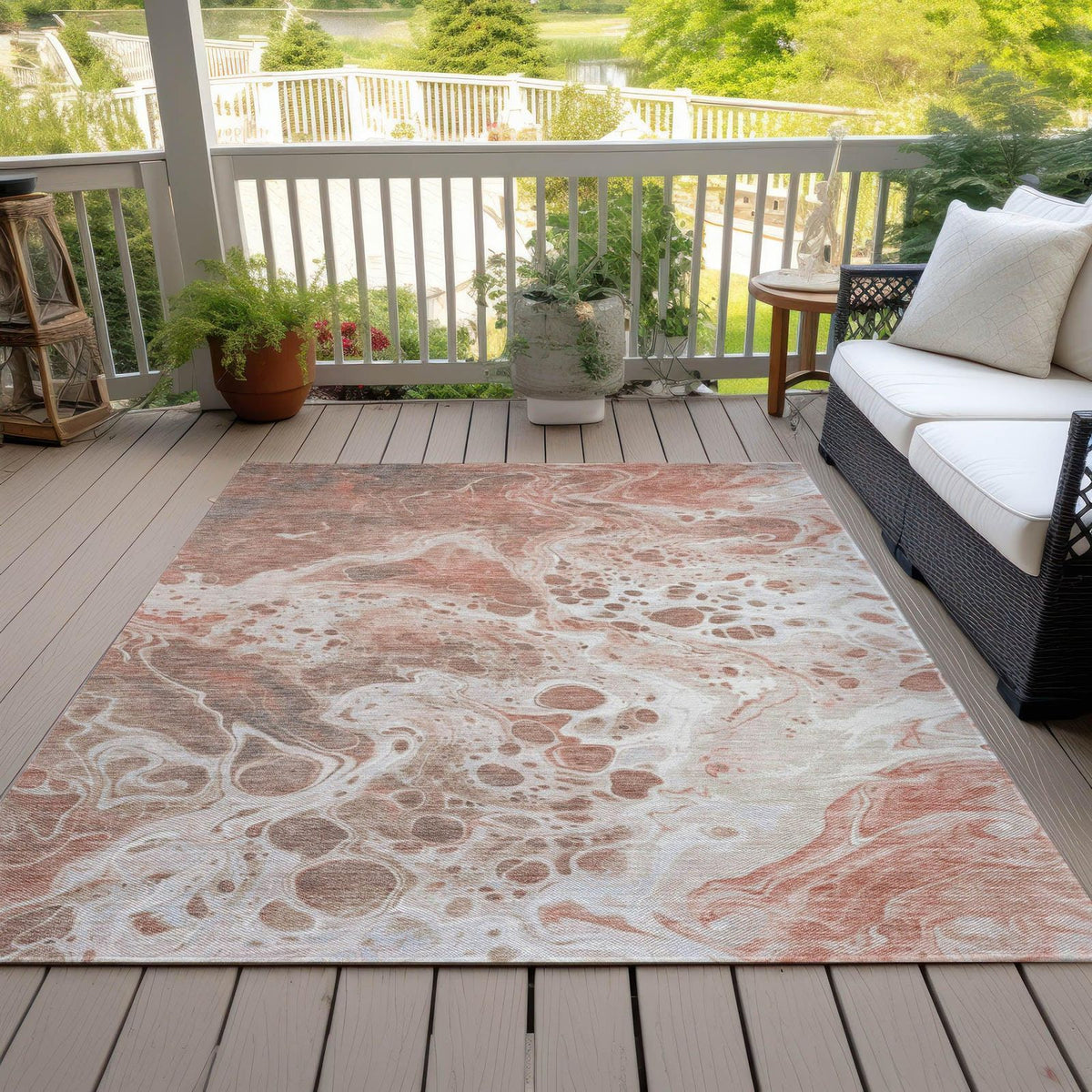 Addison Rugs Faerara Orange Washable Indoor-Outdoor Rug