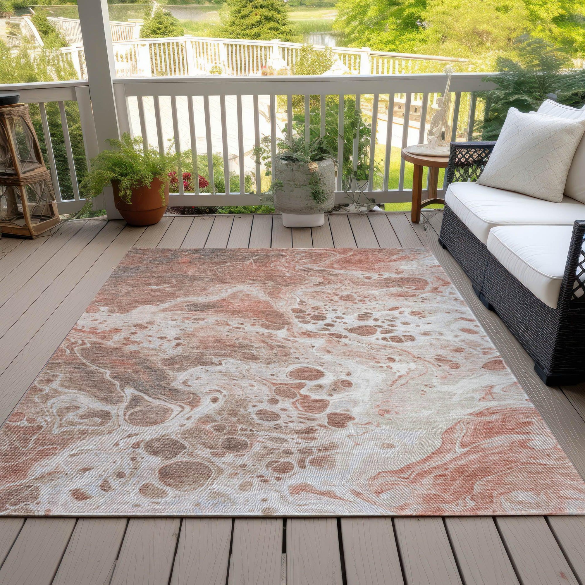 Addison Rugs Faerara Orange Washable Indoor-Outdoor Rug