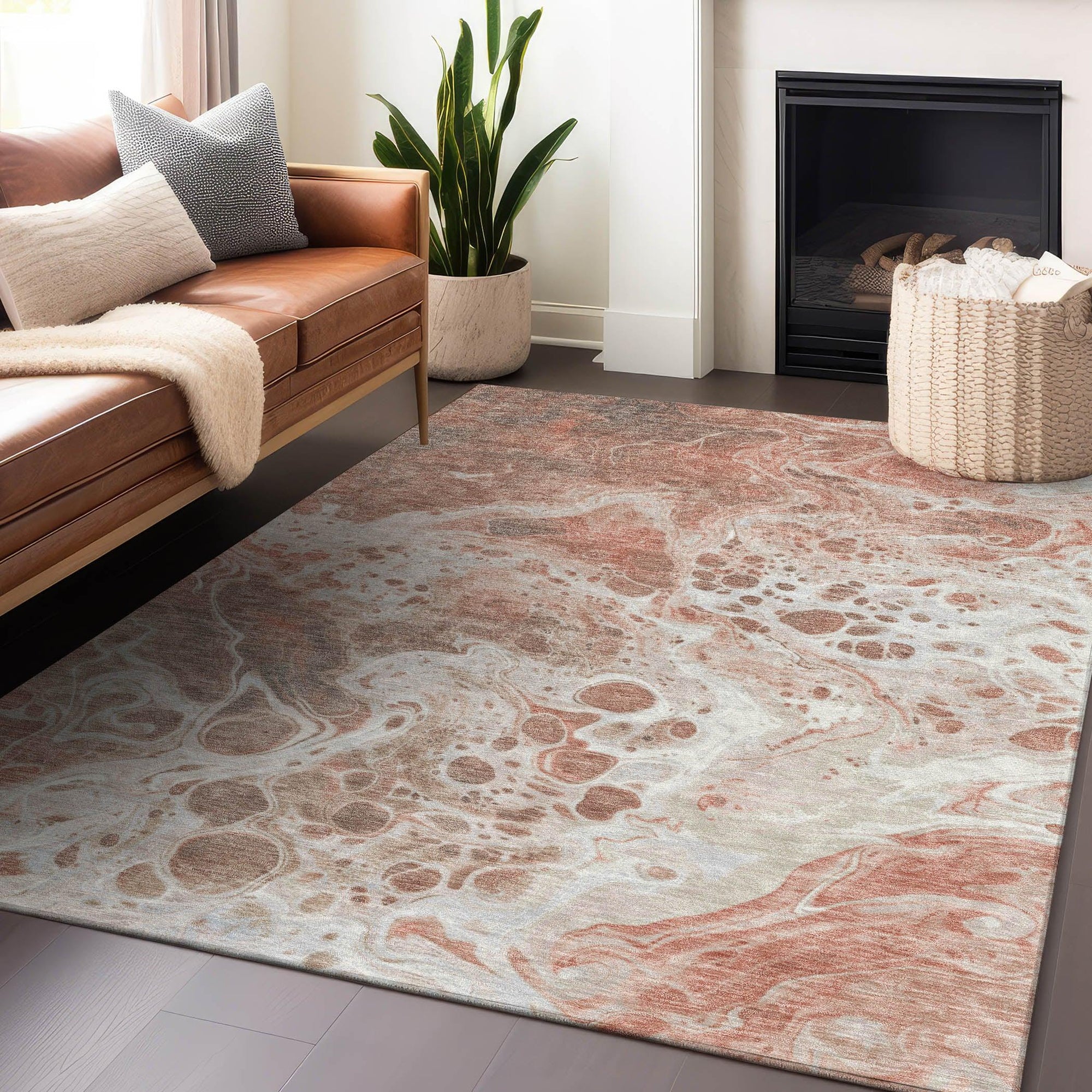 Addison Rugs Faerara Orange Washable Indoor-Outdoor Rug