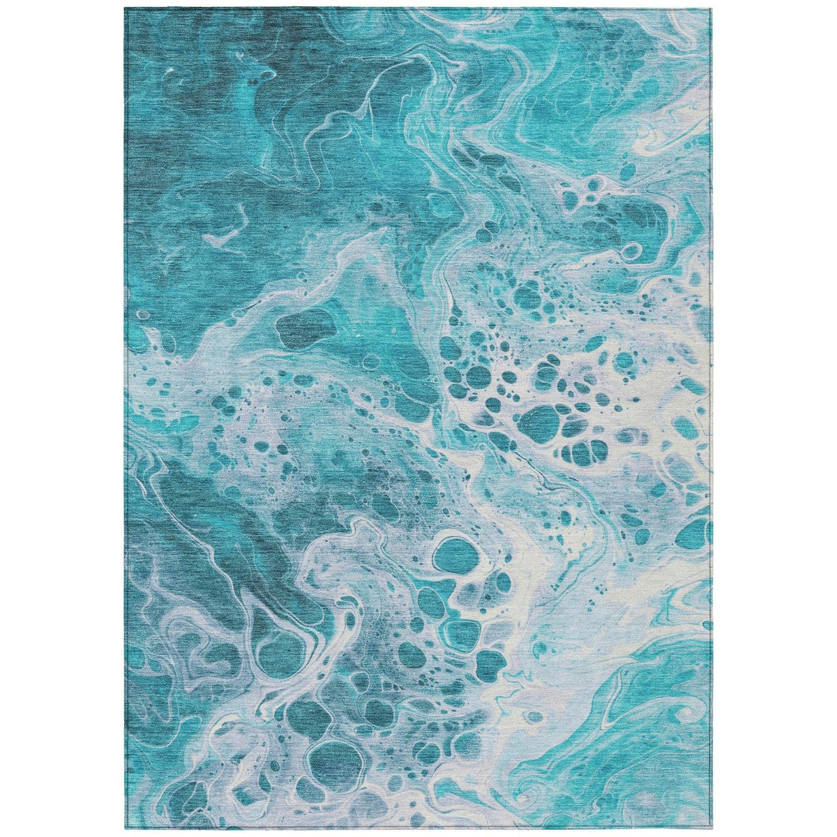 Faerara Teal Washable Indoor-Outdoor Rug - Area Rug, Ships in 2-3 Days