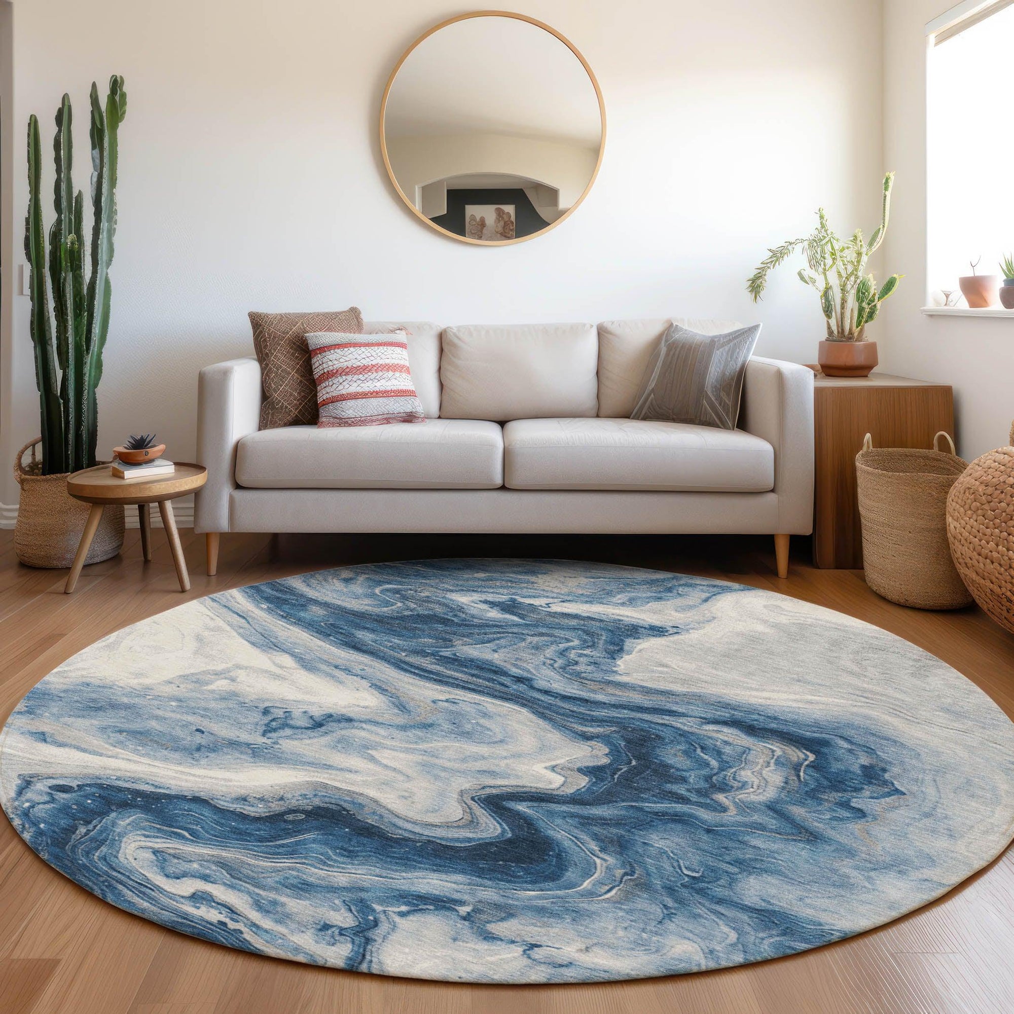 Addison Rugs Faeras Blue Washable Indoor-Outdoor Rug