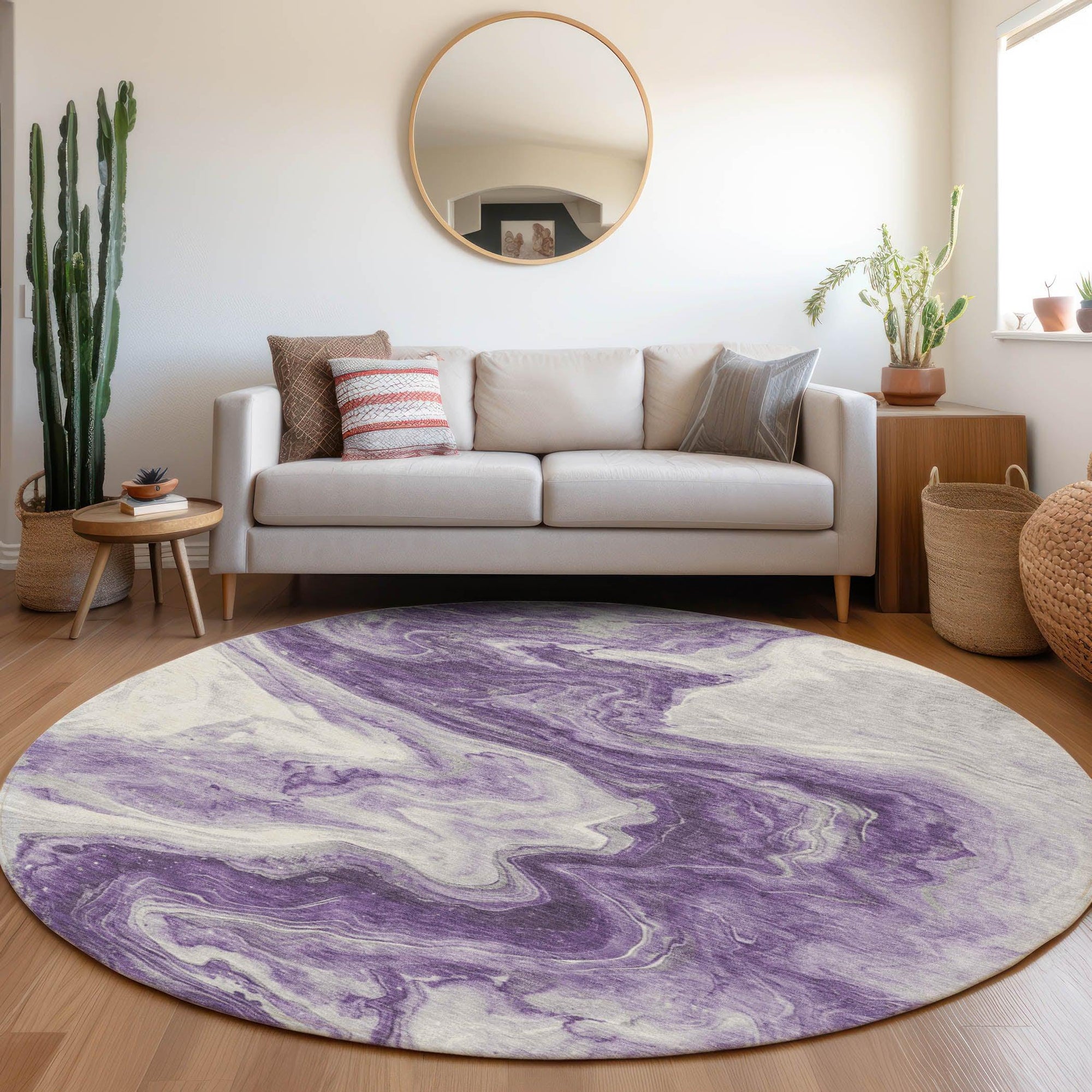 Addison Rugs Faeras Purple Washable Indoor-Outdoor Rug