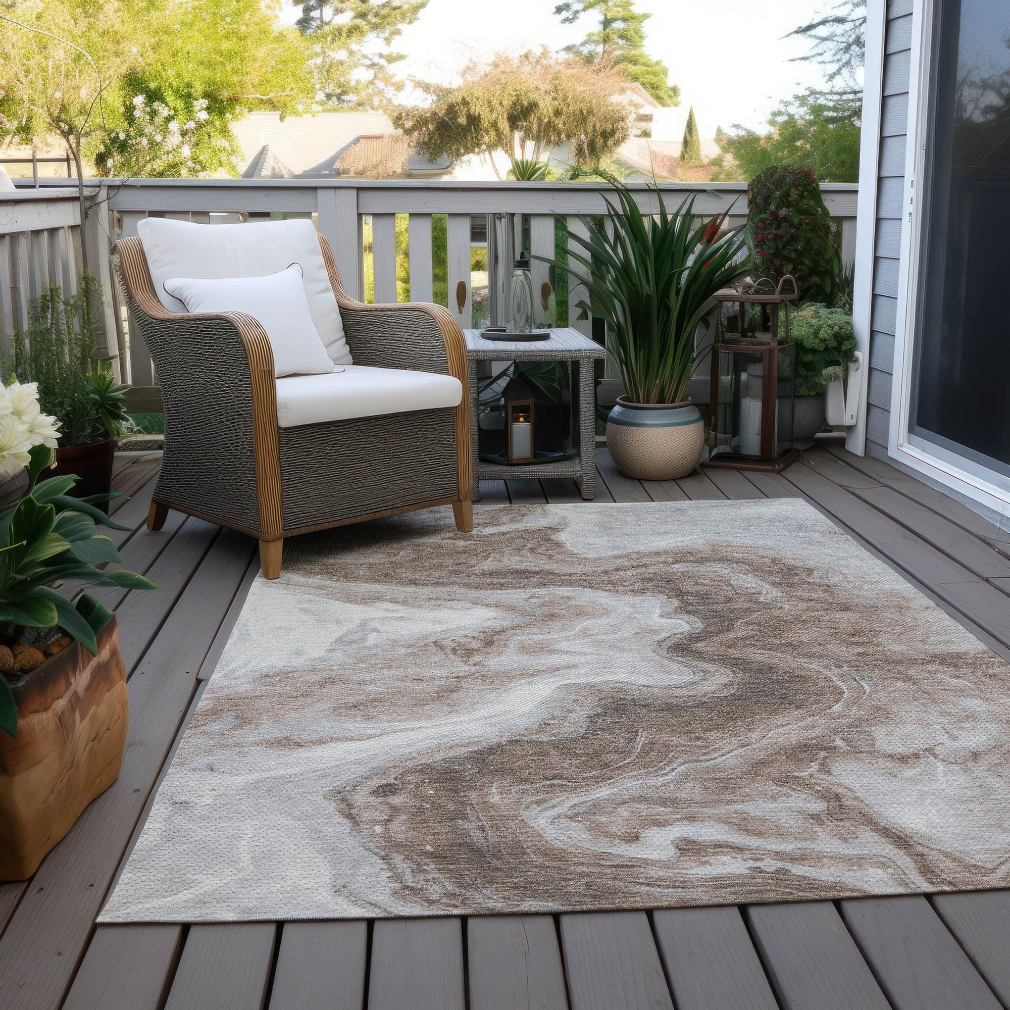 Addison Rugs Faeras Brown Washable Indoor-Outdoor Rug