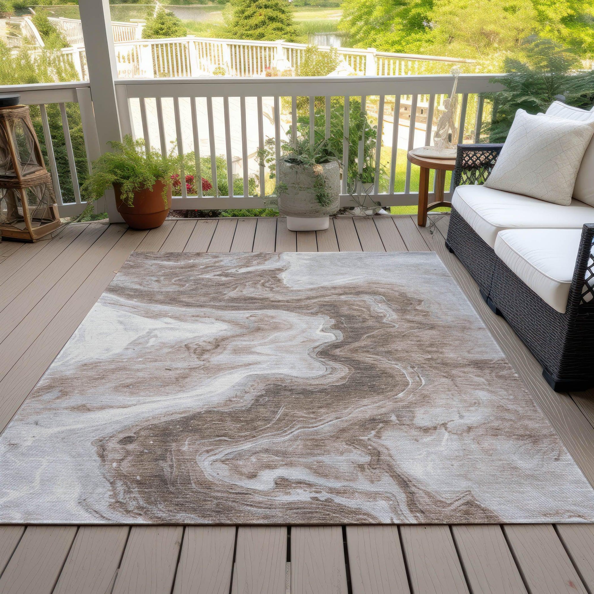 Addison Rugs Faeras Brown Washable Indoor-Outdoor Rug