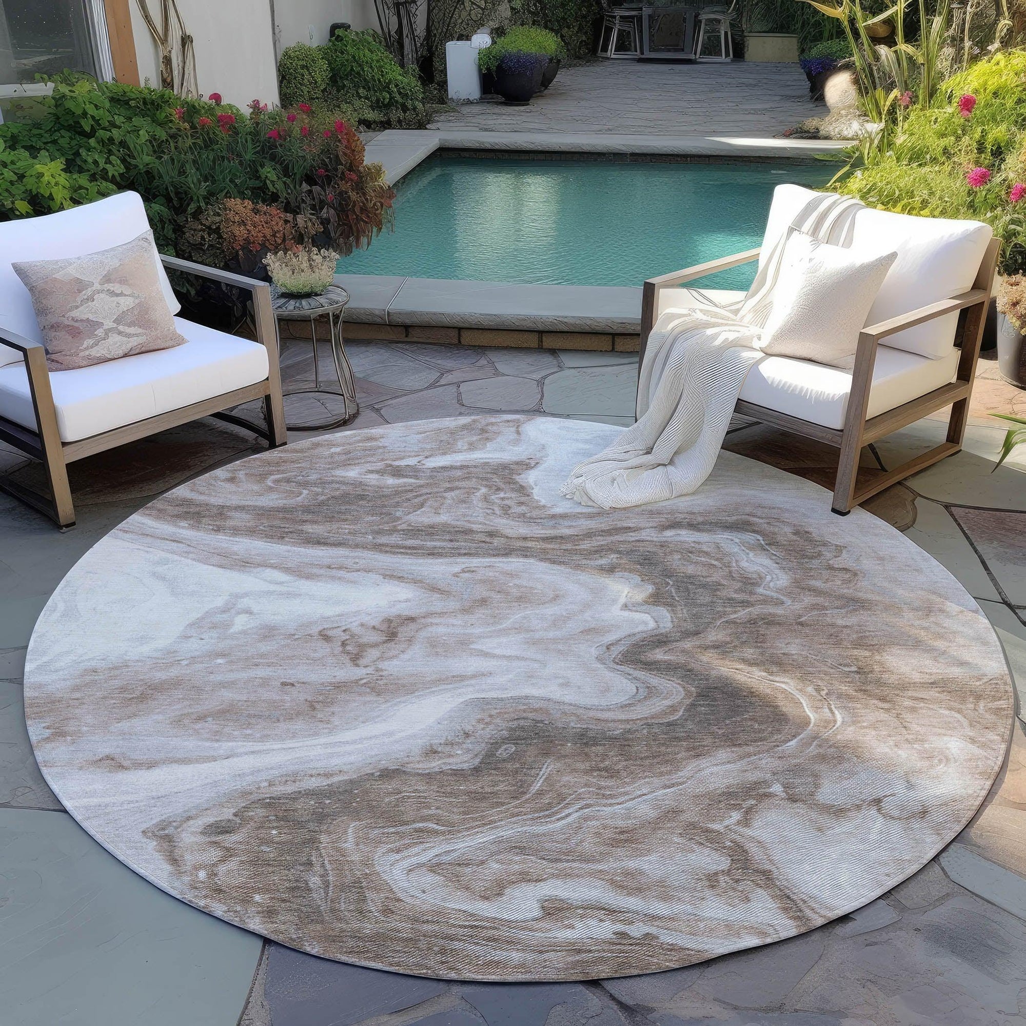 Addison Rugs Faeras Brown Washable Indoor-Outdoor Rug