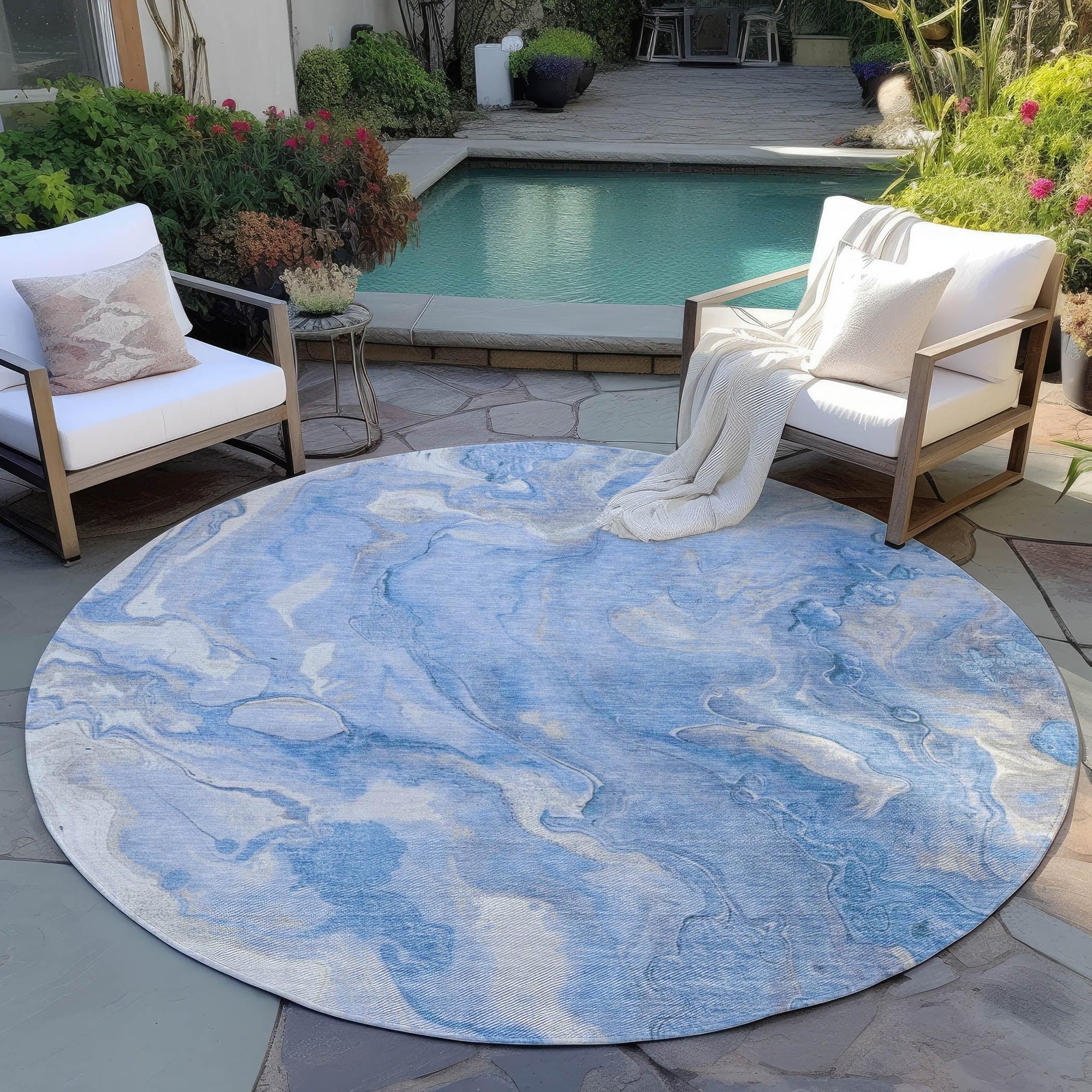 Addison Rugs Faerel Blue Washable Indoor-Outdoor Rug