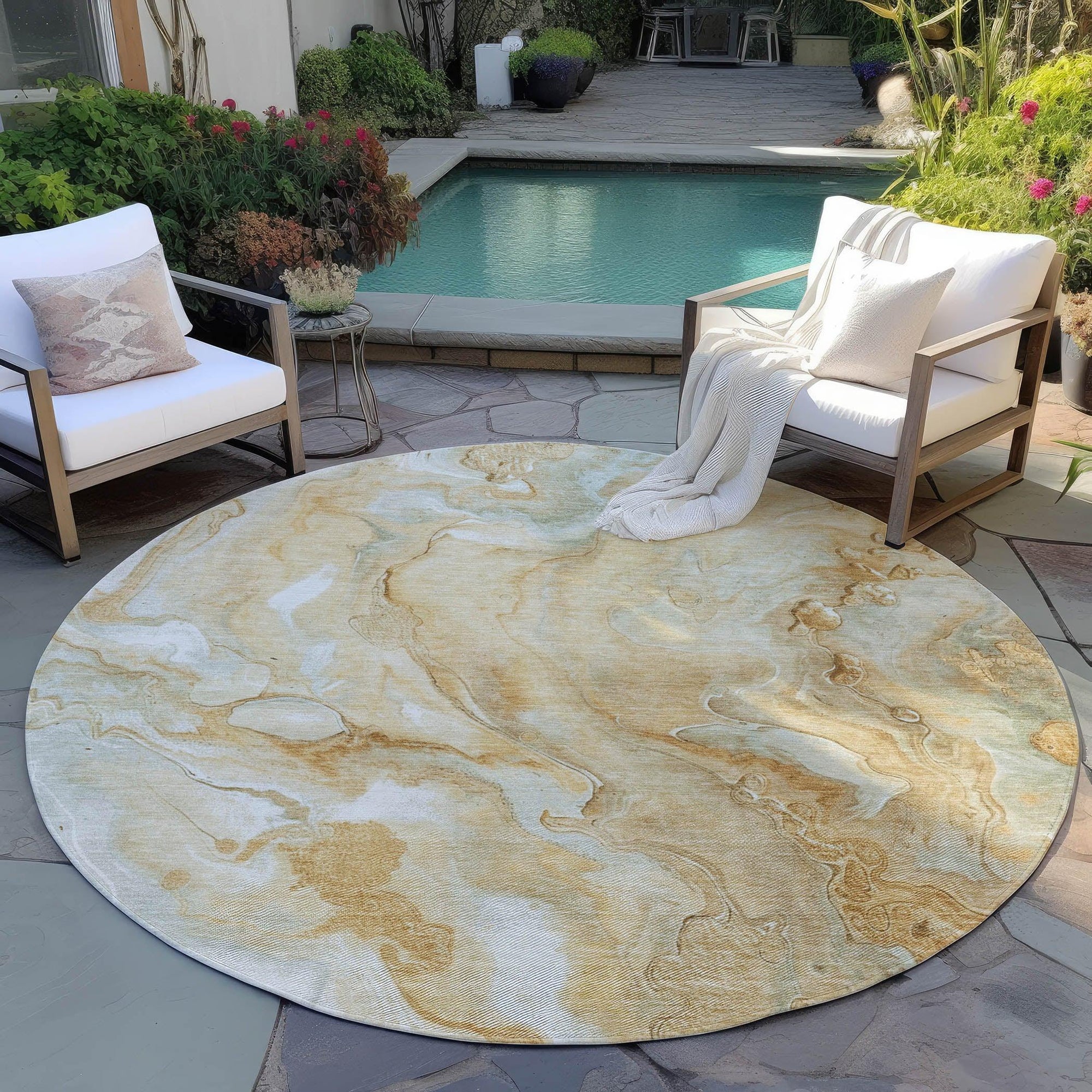 Addison Rugs Faerel Gold Washable Indoor-Outdoor Rug