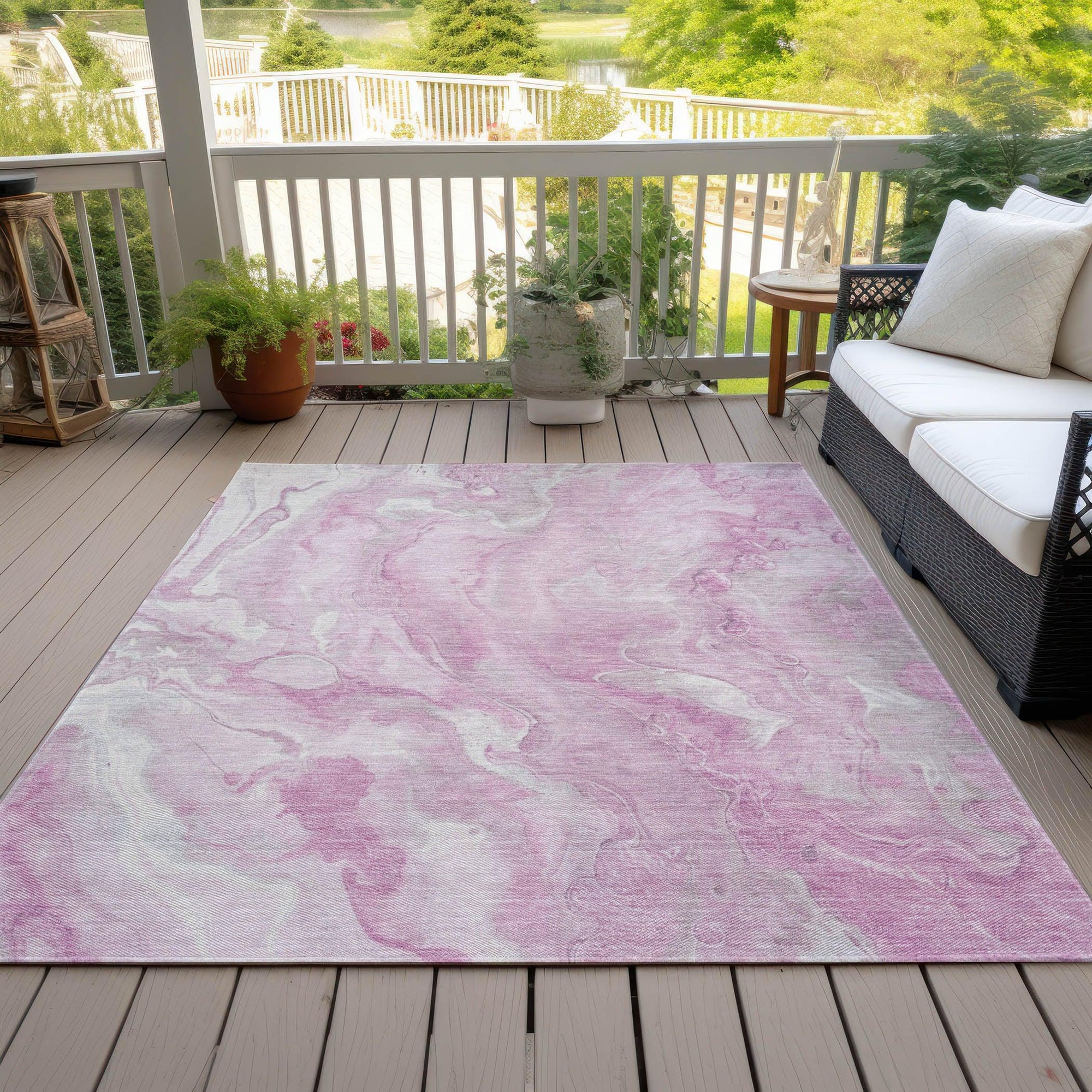 Addison Rugs Faerel Pink Washable Indoor-Outdoor Rug