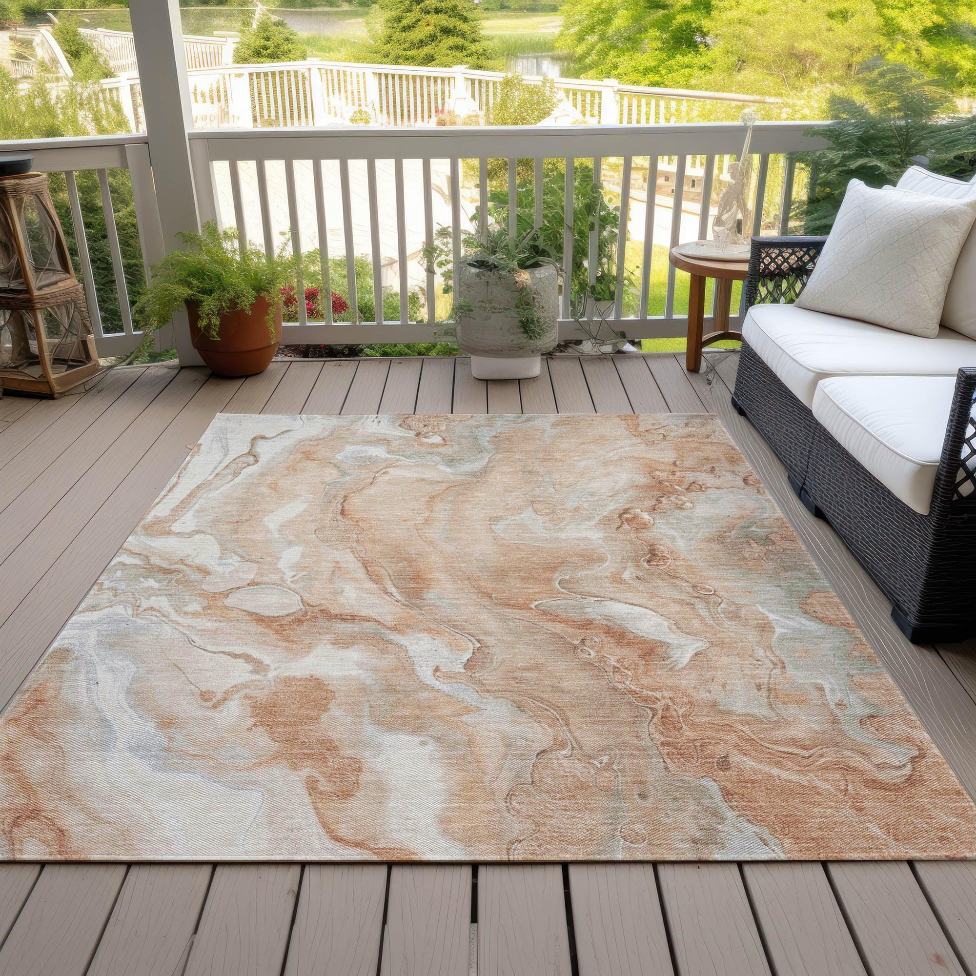 Addison Rugs Faerel Orange Washable Indoor-Outdoor Rug