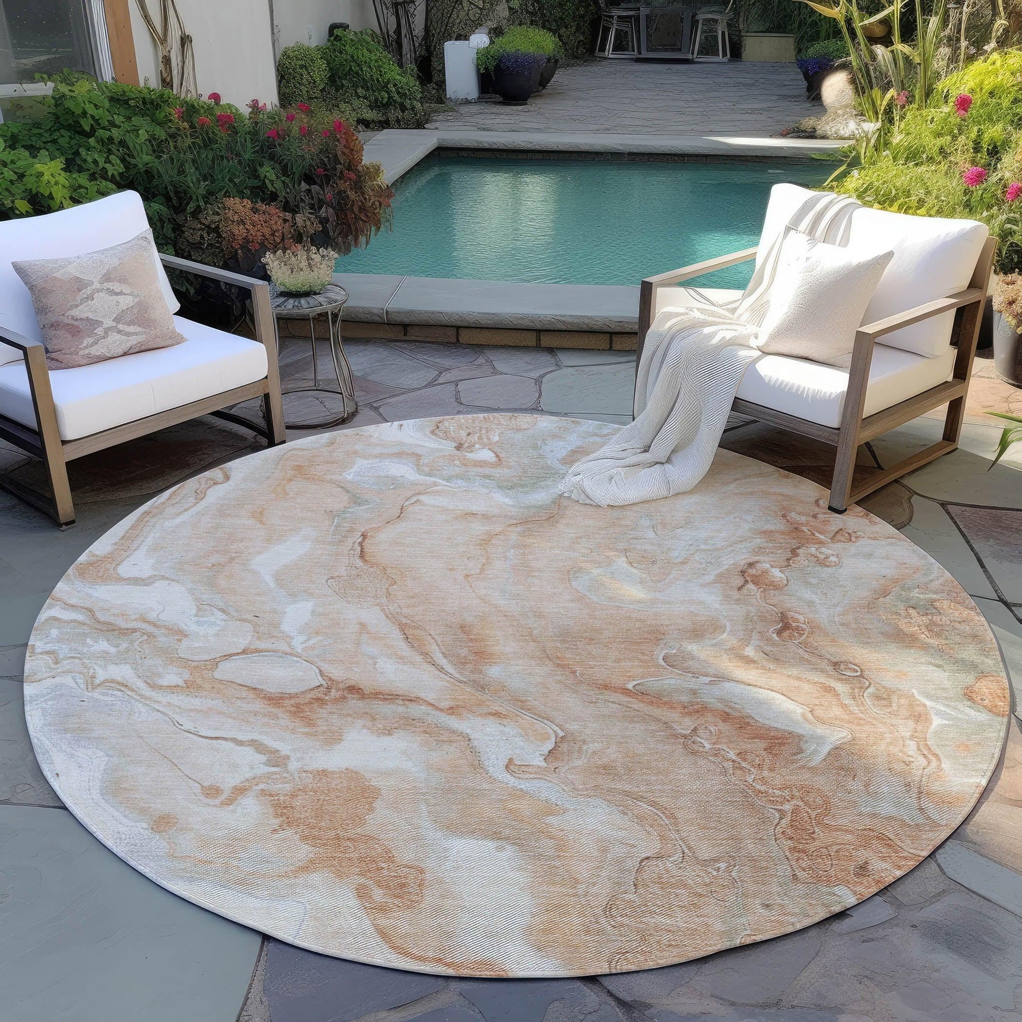 Addison Rugs Faerel Orange Washable Indoor-Outdoor Rug