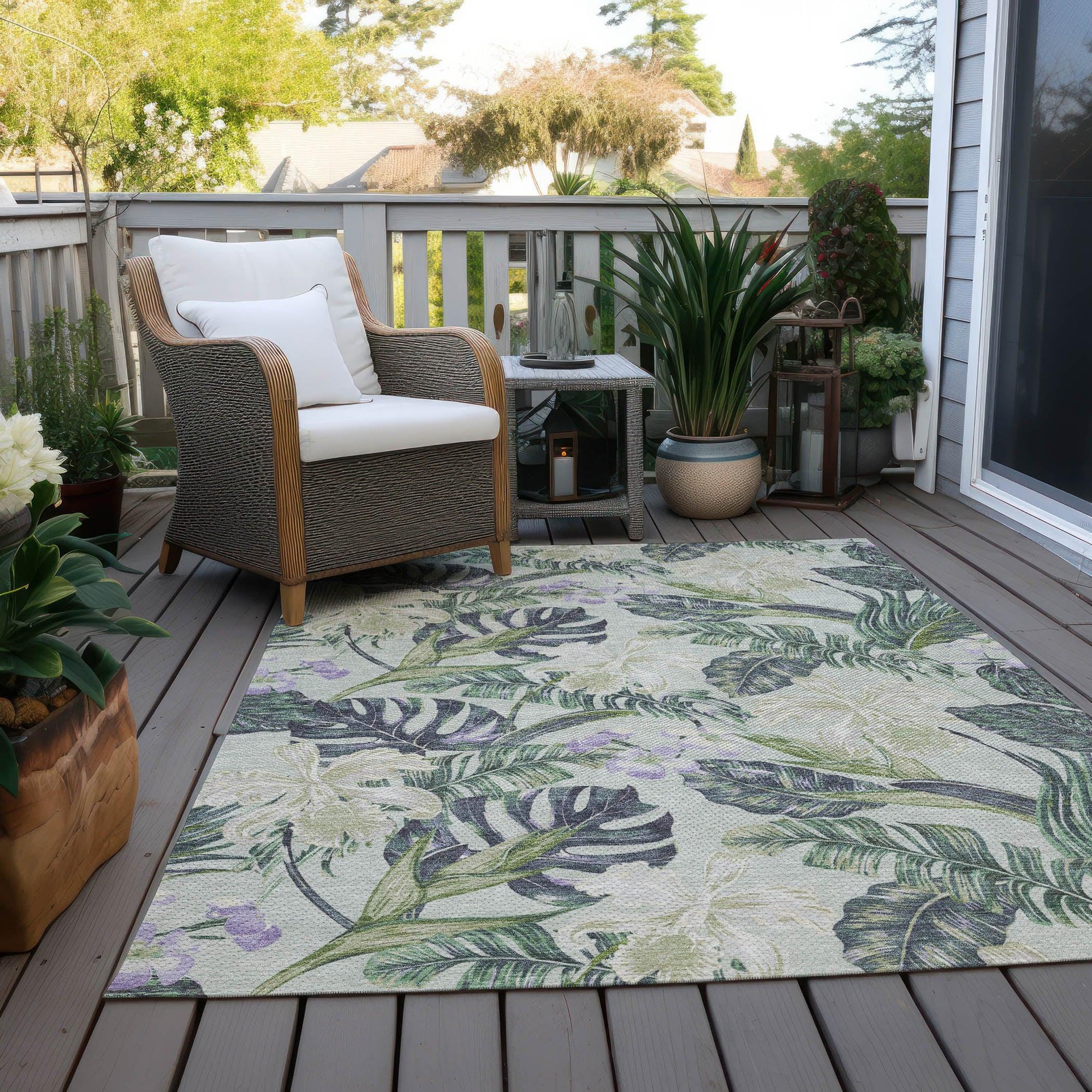 Addison Rugs Faereth Green Washable Indoor-Outdoor Rug