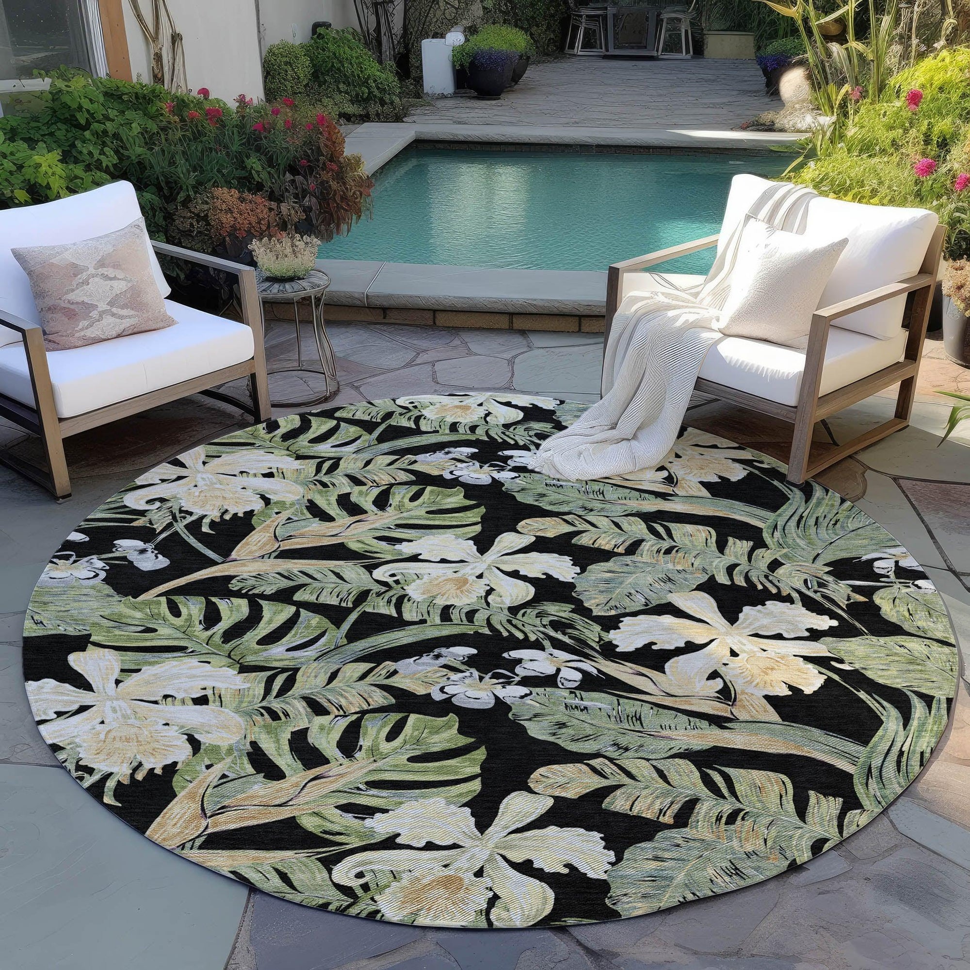 Addison Rugs Faereth Black Washable Indoor-Outdoor Rug