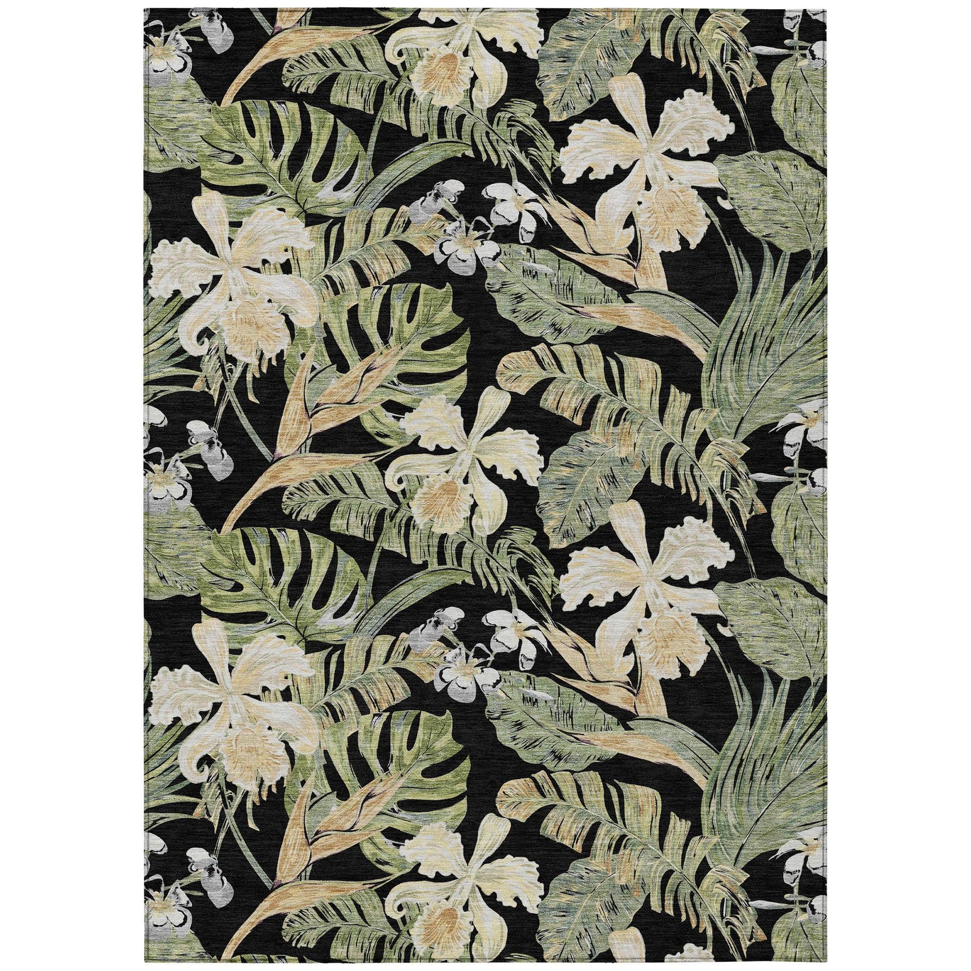 Addison Rugs Faereth Black Washable Indoor-Outdoor Rug