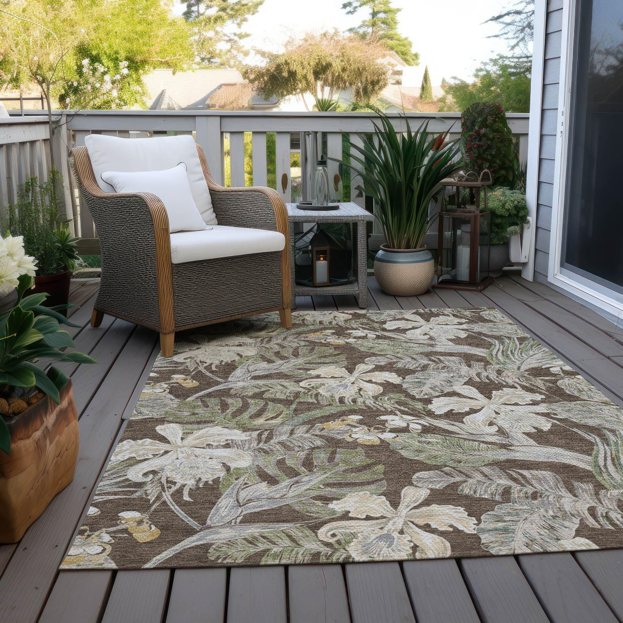Addison Rugs Faereth Brown Washable Indoor-Outdoor Rug