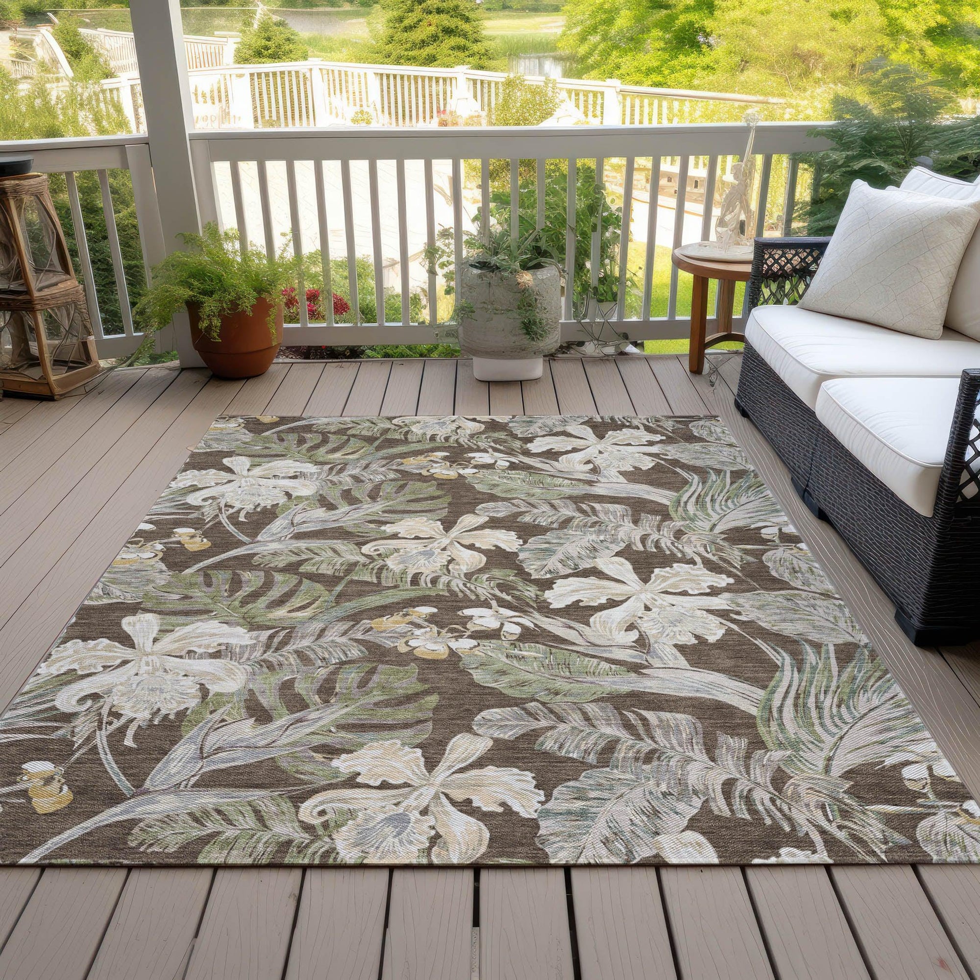 Addison Rugs Faereth Brown Washable Indoor-Outdoor Rug
