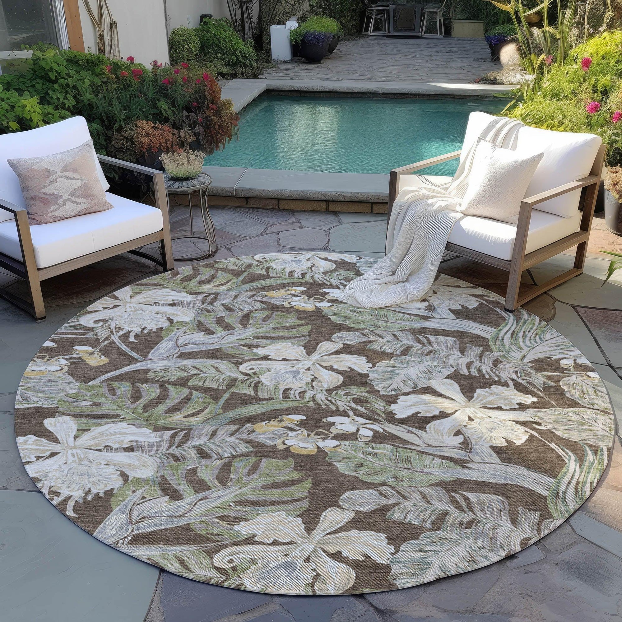 Addison Rugs Faereth Brown Washable Indoor-Outdoor Rug