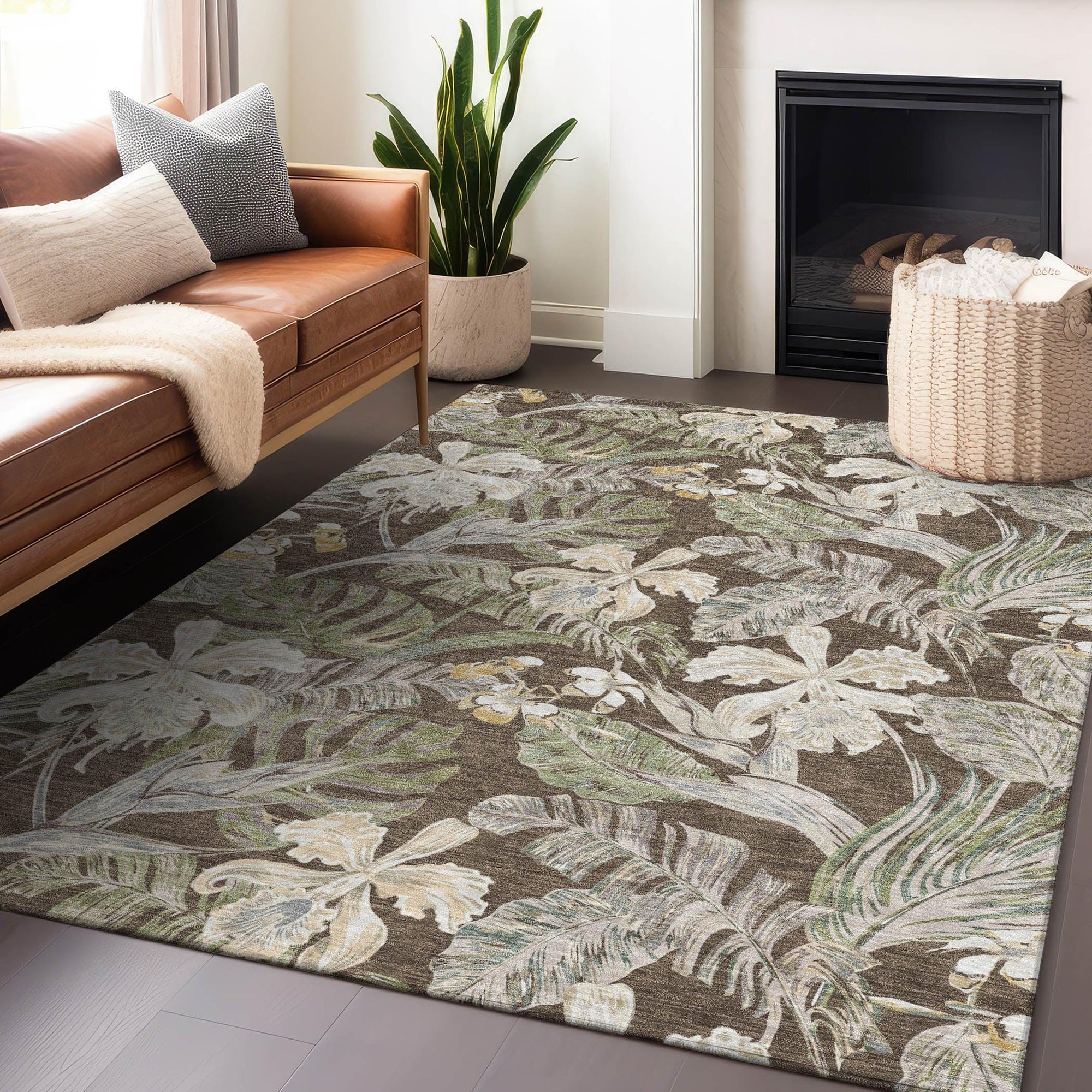 Addison Rugs Faereth Brown Washable Indoor-Outdoor Rug