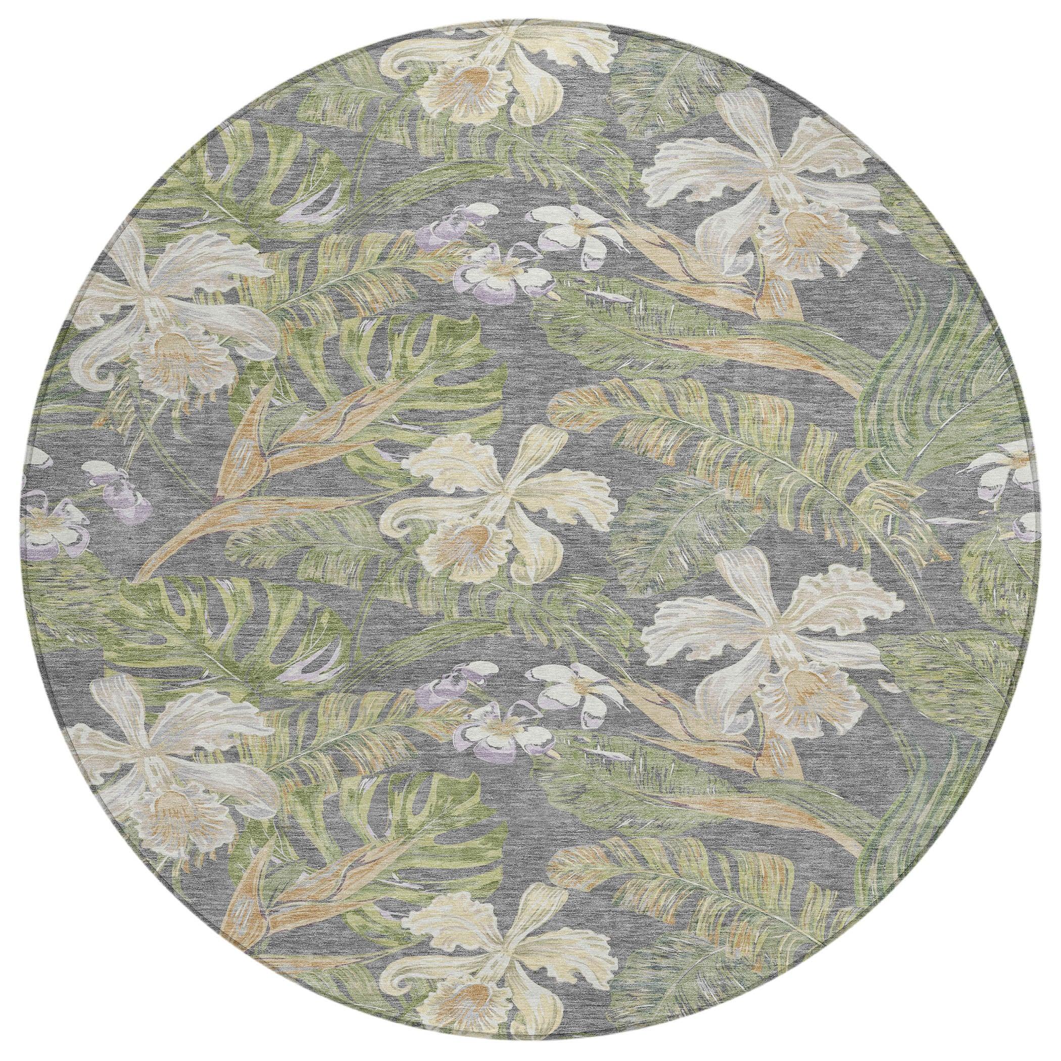 Faereth Gray Washable Indoor-Outdoor Rug