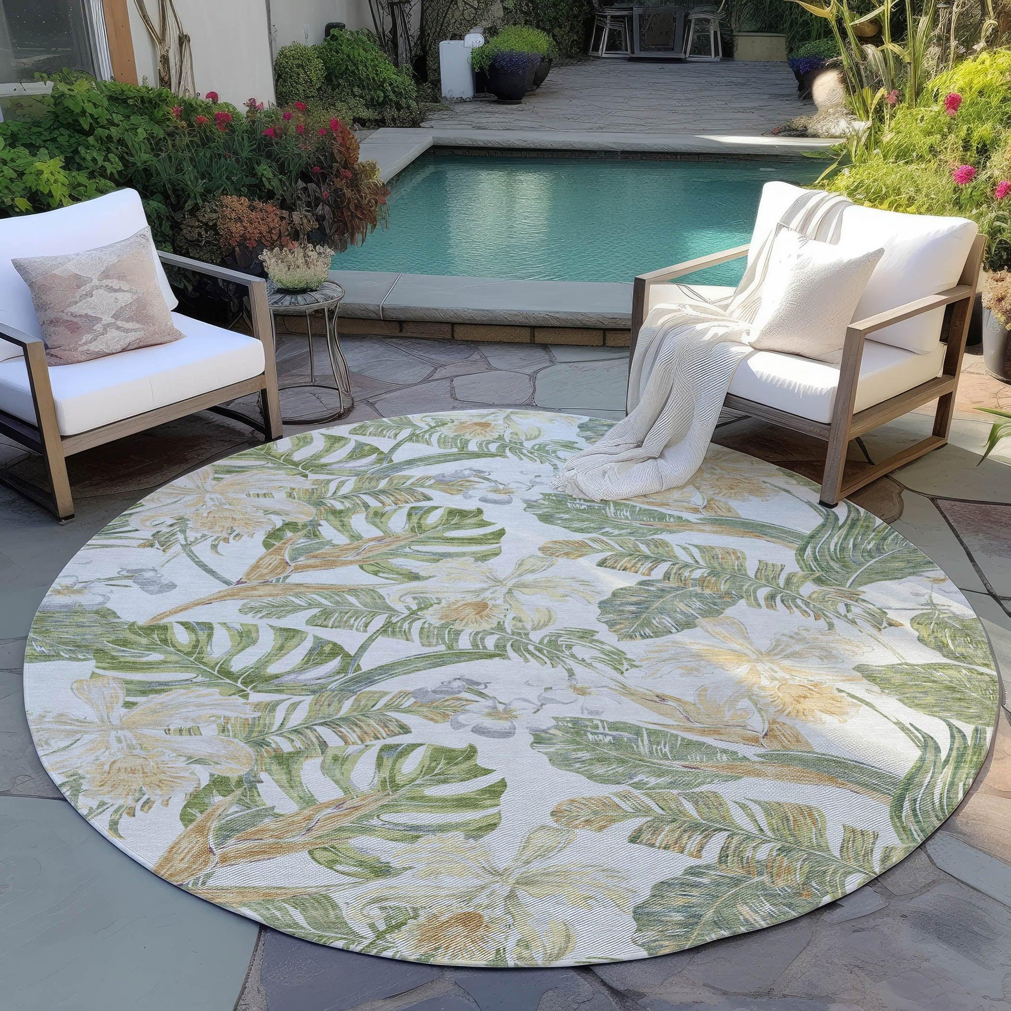 Addison Rugs Faereth Ivory Washable Indoor-Outdoor Rug