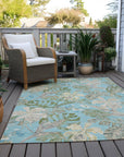 Faereth Teal Washable Indoor-Outdoor Rug