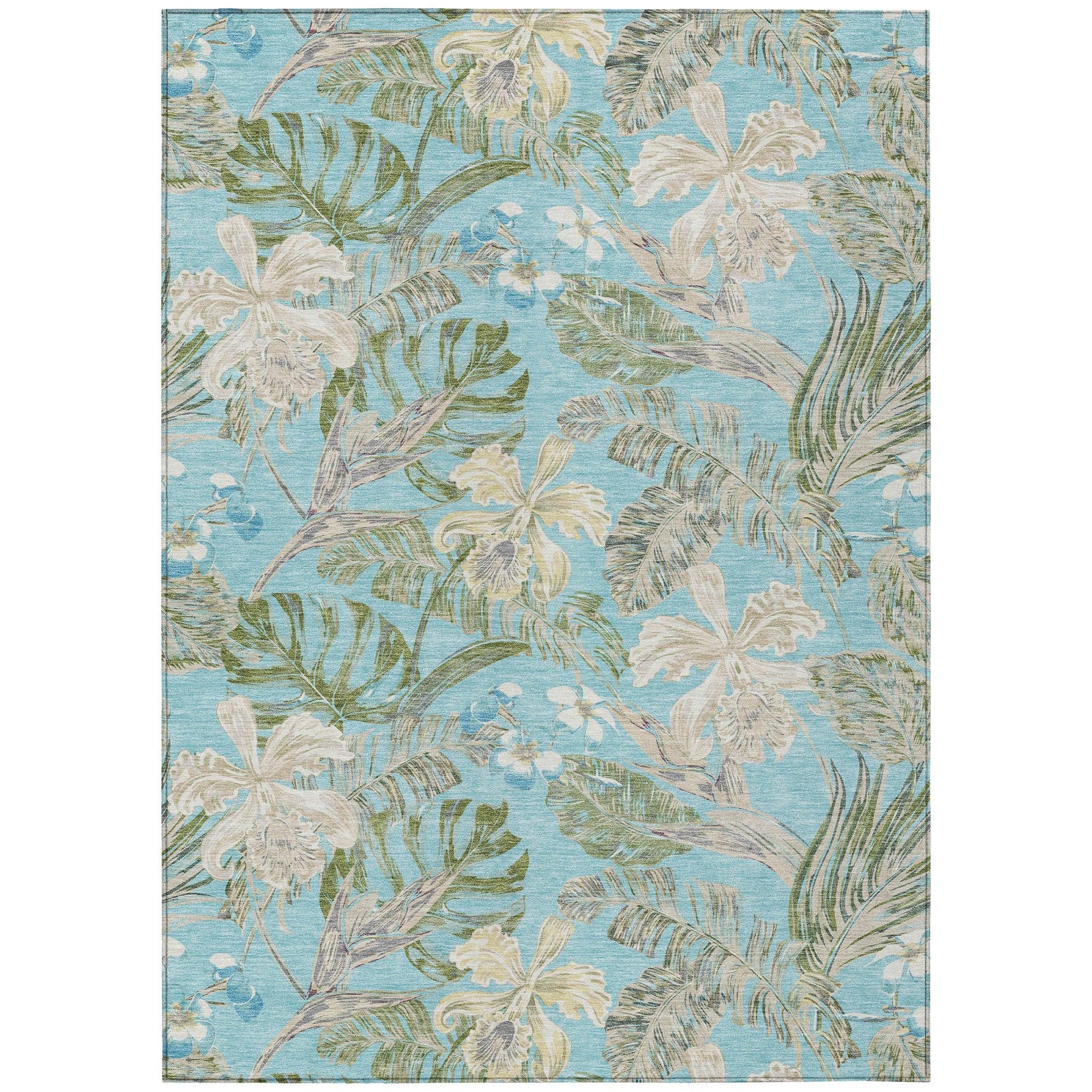 Addison Rugs Faereth Teal Washable Indoor-Outdoor Rug