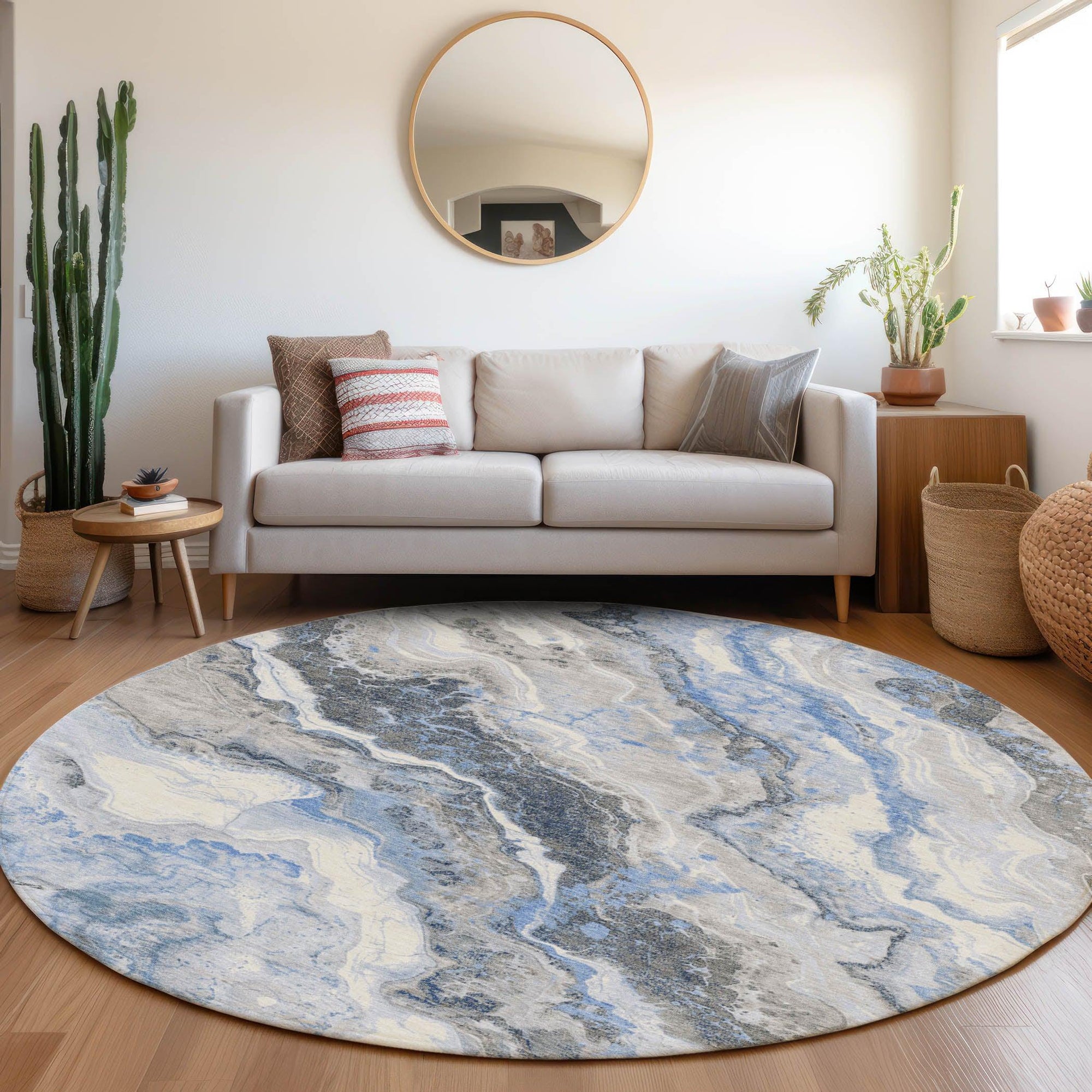 Addison Rugs Faeriel Blue Washable Indoor-Outdoor Rug
