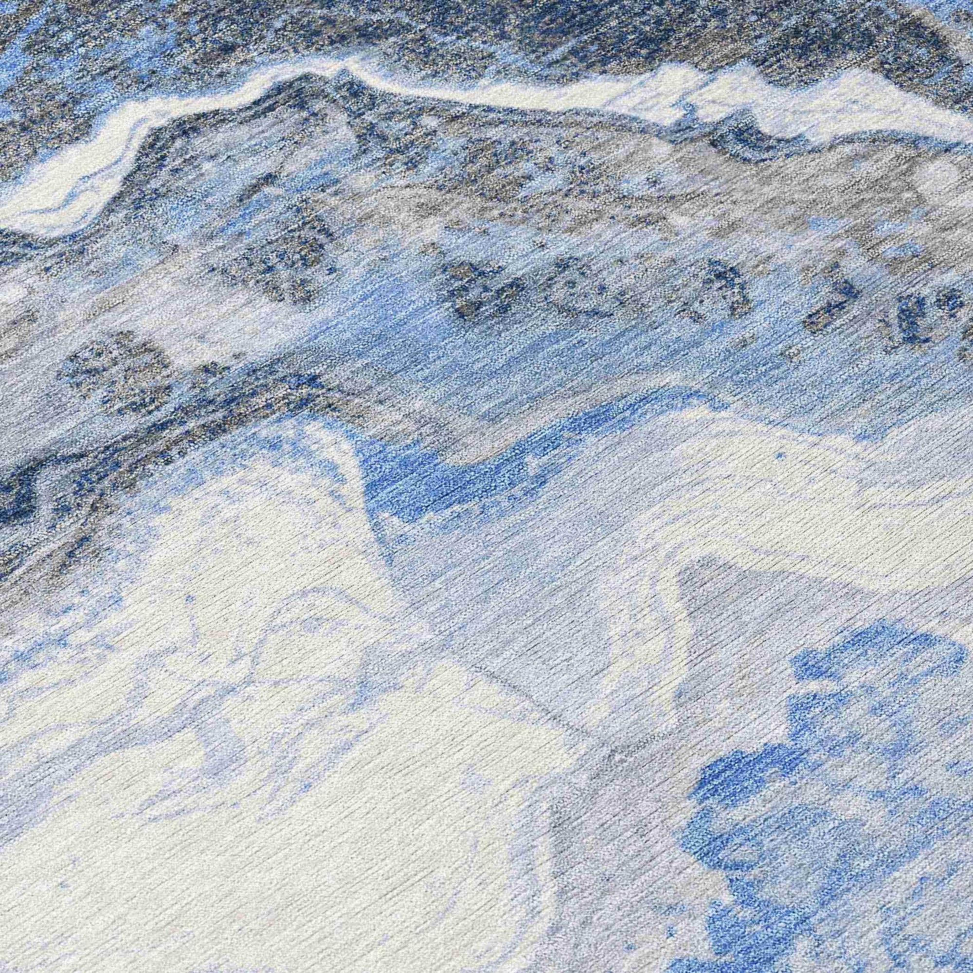 Addison Rugs Faeriel Blue Washable Indoor-Outdoor Rug