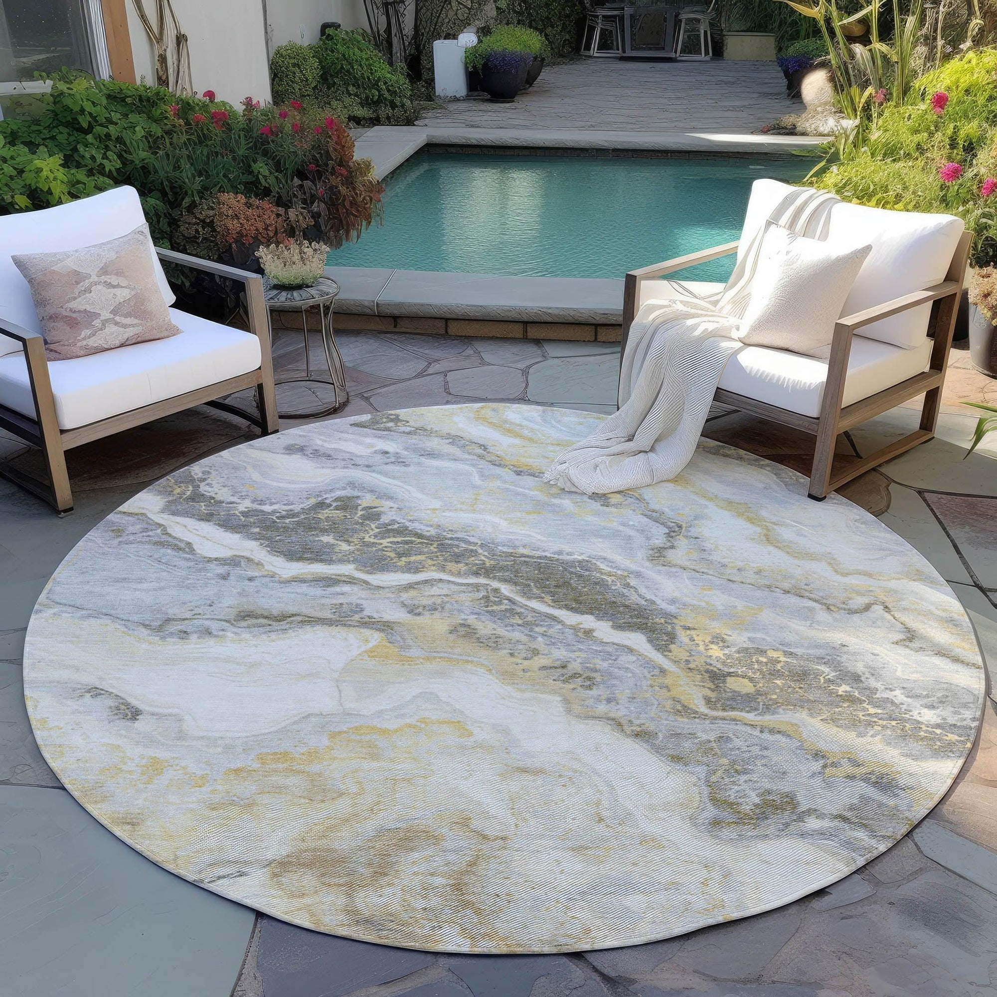 Addison Rugs Faeriel Gold Washable Indoor-Outdoor Rug