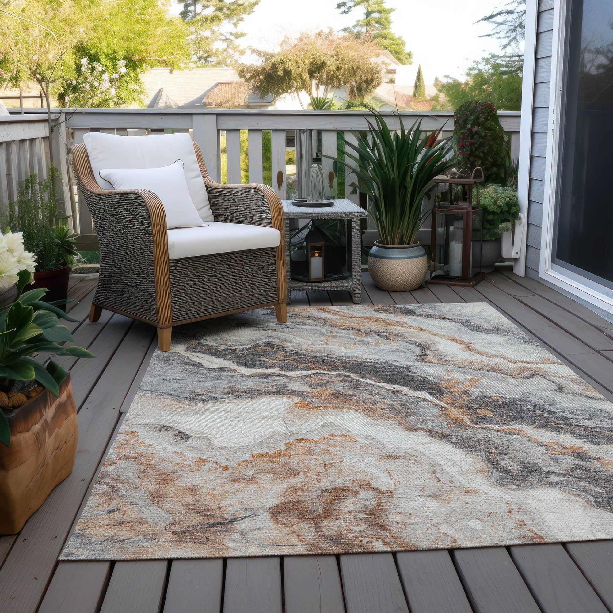 Addison Rugs Faeriel Gray Washable Indoor-Outdoor Rug