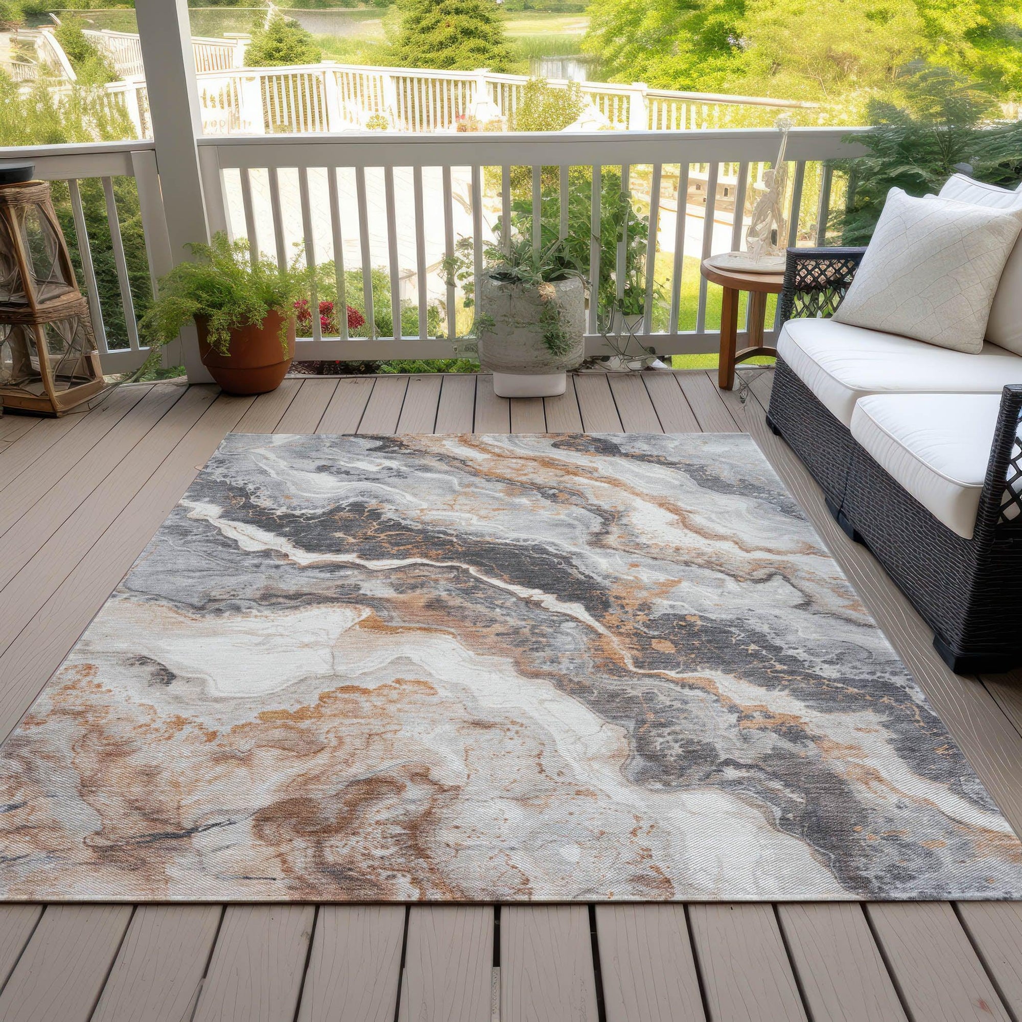 Addison Rugs Faeriel Gray Washable Indoor-Outdoor Rug