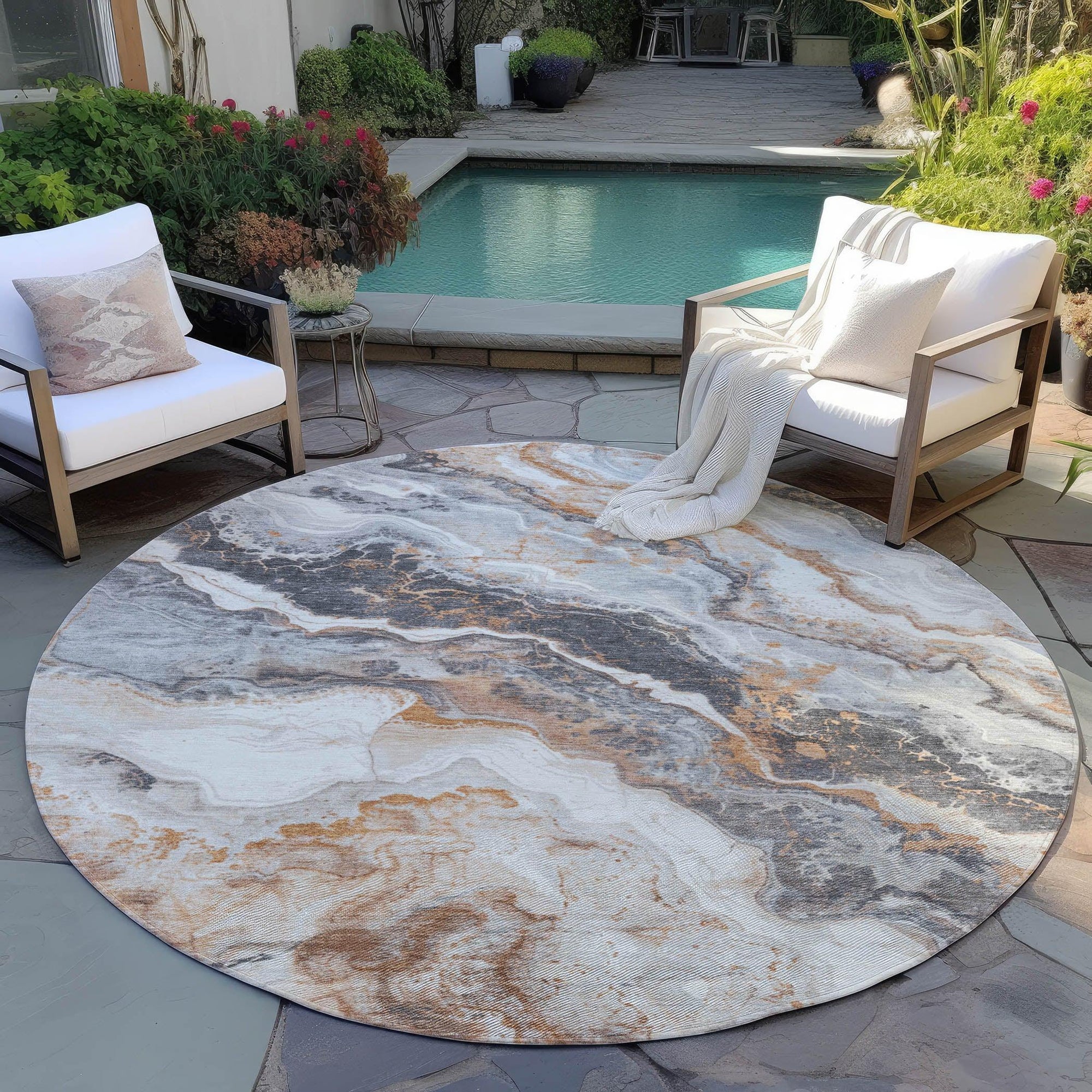 Addison Rugs Faeriel Gray Washable Indoor-Outdoor Rug
