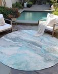 Addison Rugs Faeriel Teal Washable Indoor-Outdoor Rug