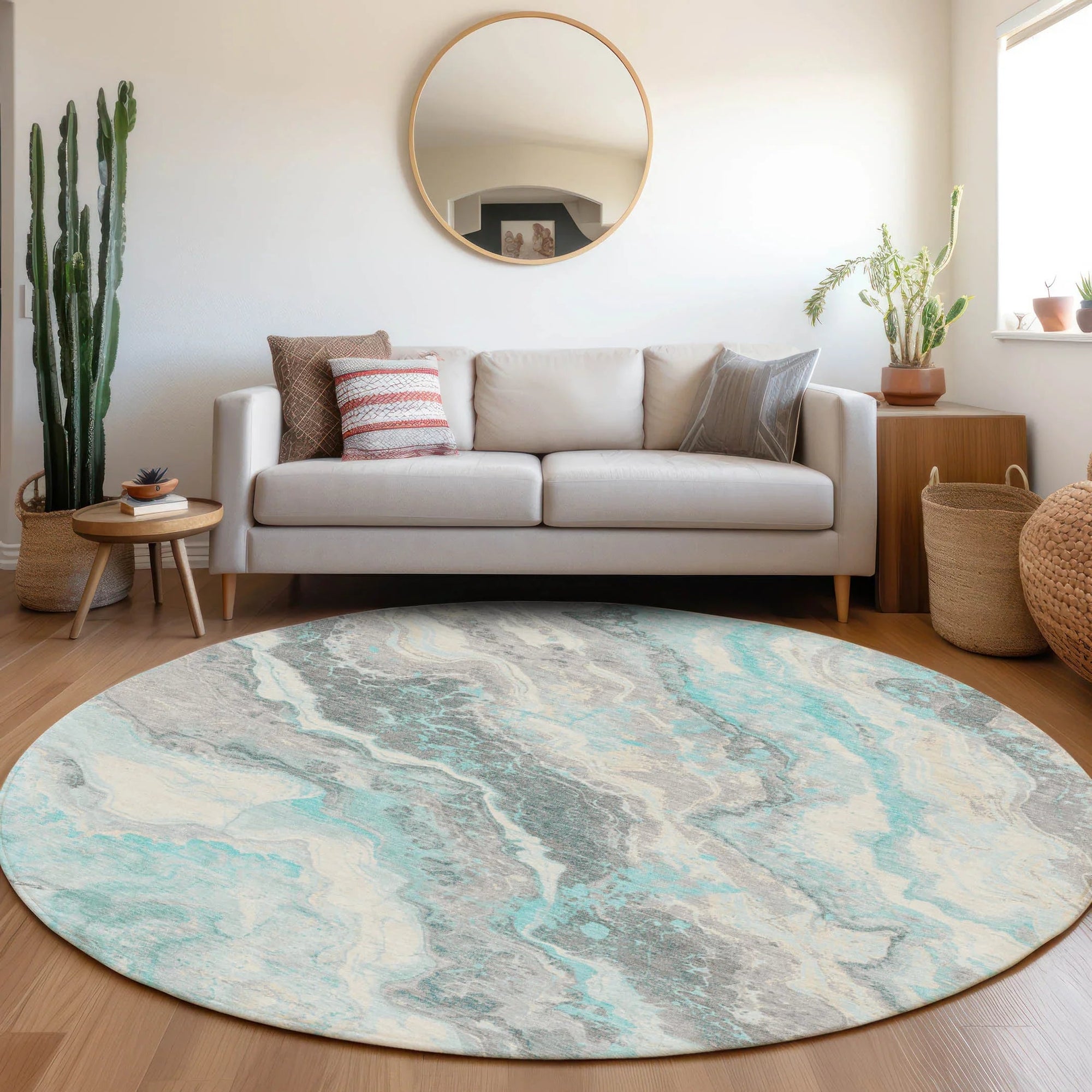 Addison Rugs Faeriel Teal Washable Indoor-Outdoor Rug